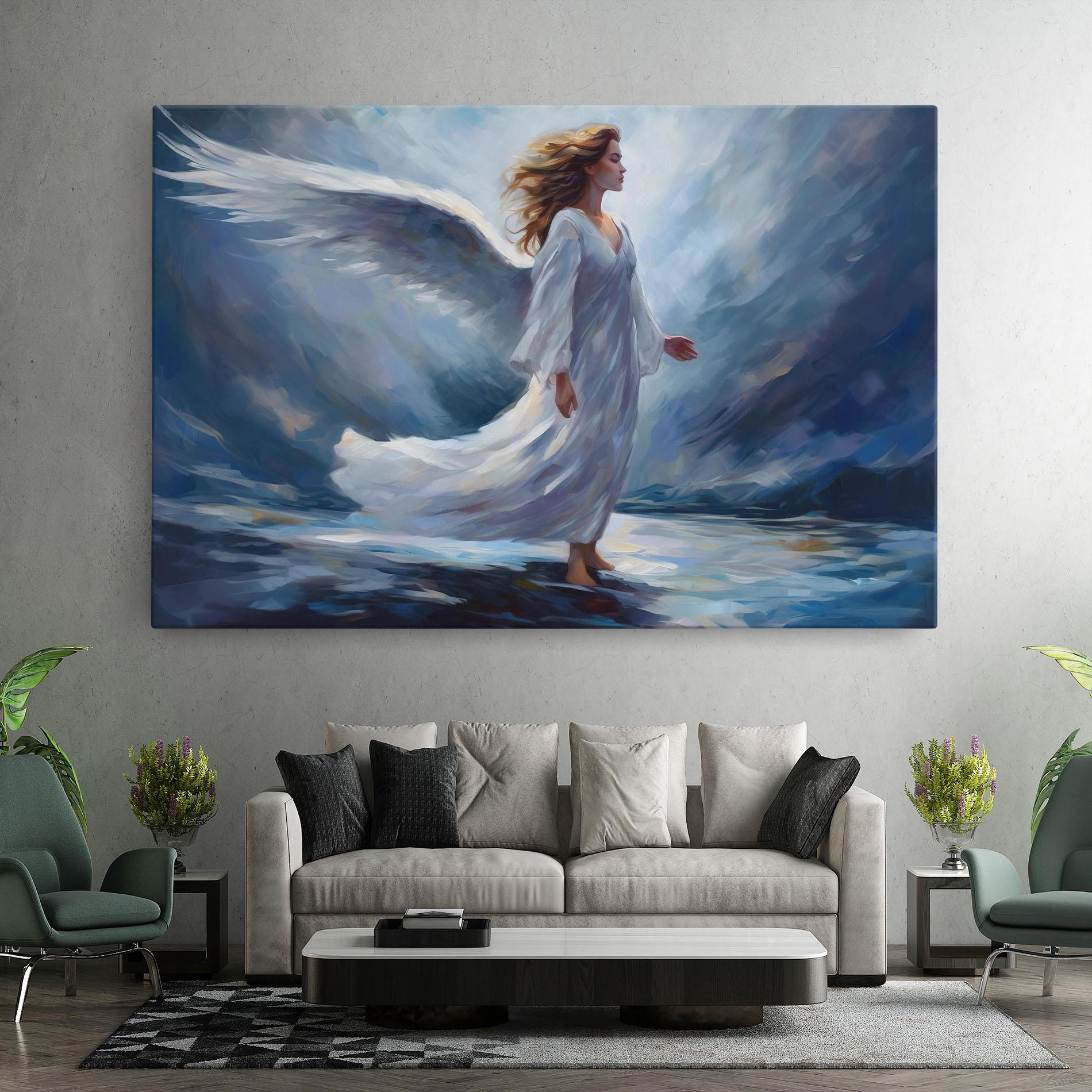 Leinwandbild Wind Angel Woman mockup 7