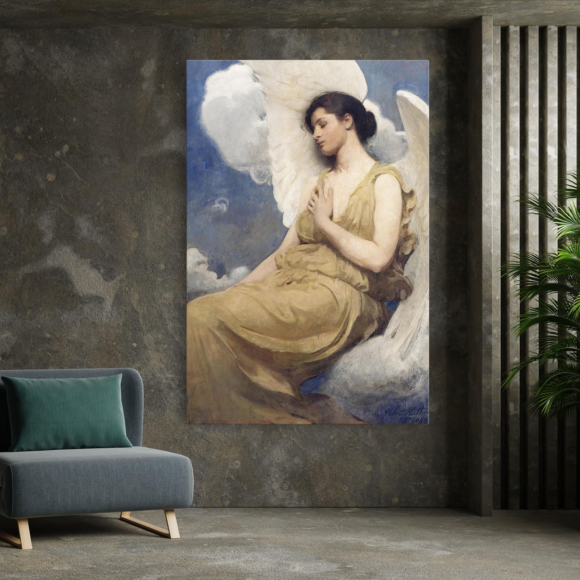 Leinwandbild Angel Woman Painting mockup 7