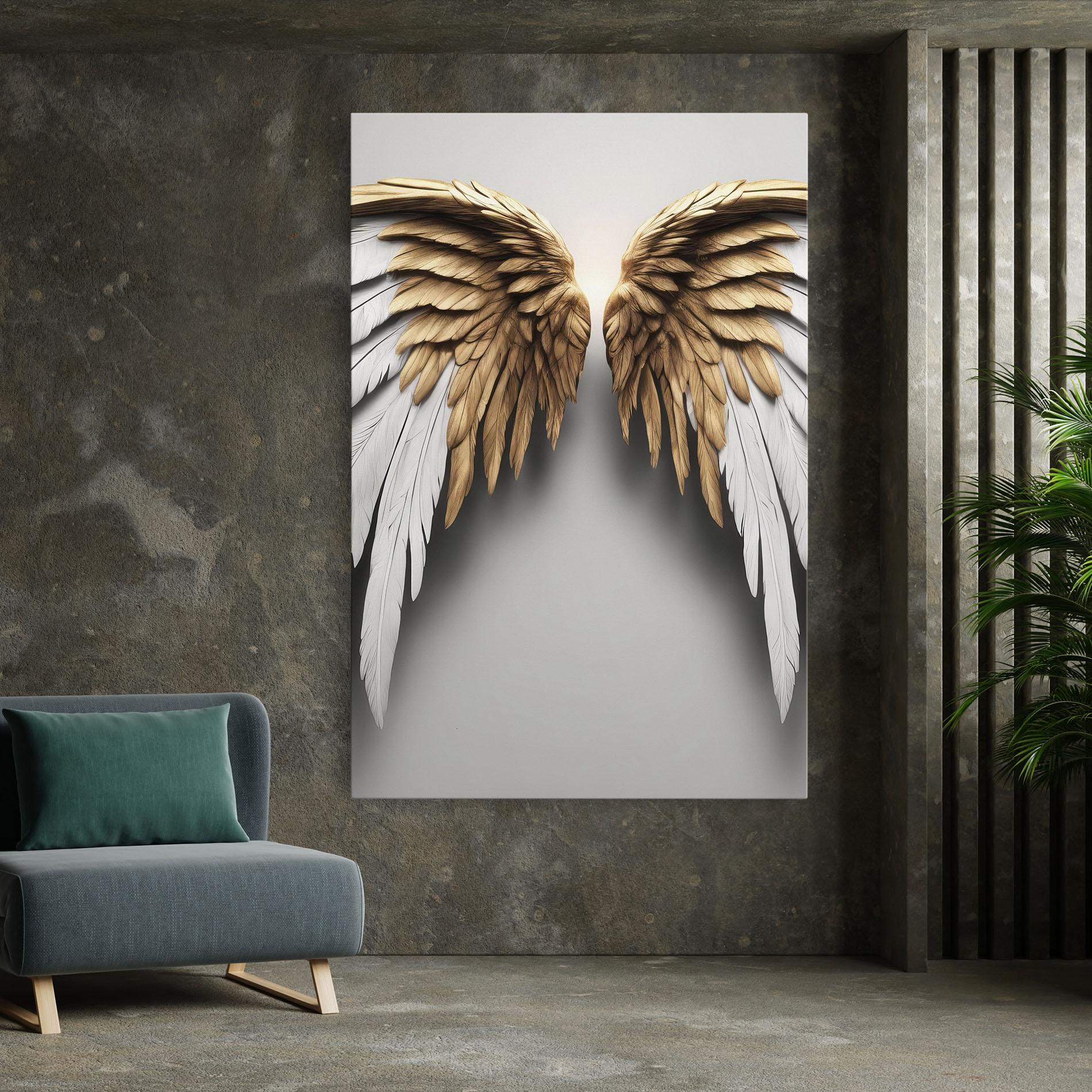 Leinwandbild Realistic Angel Wings mockup 7