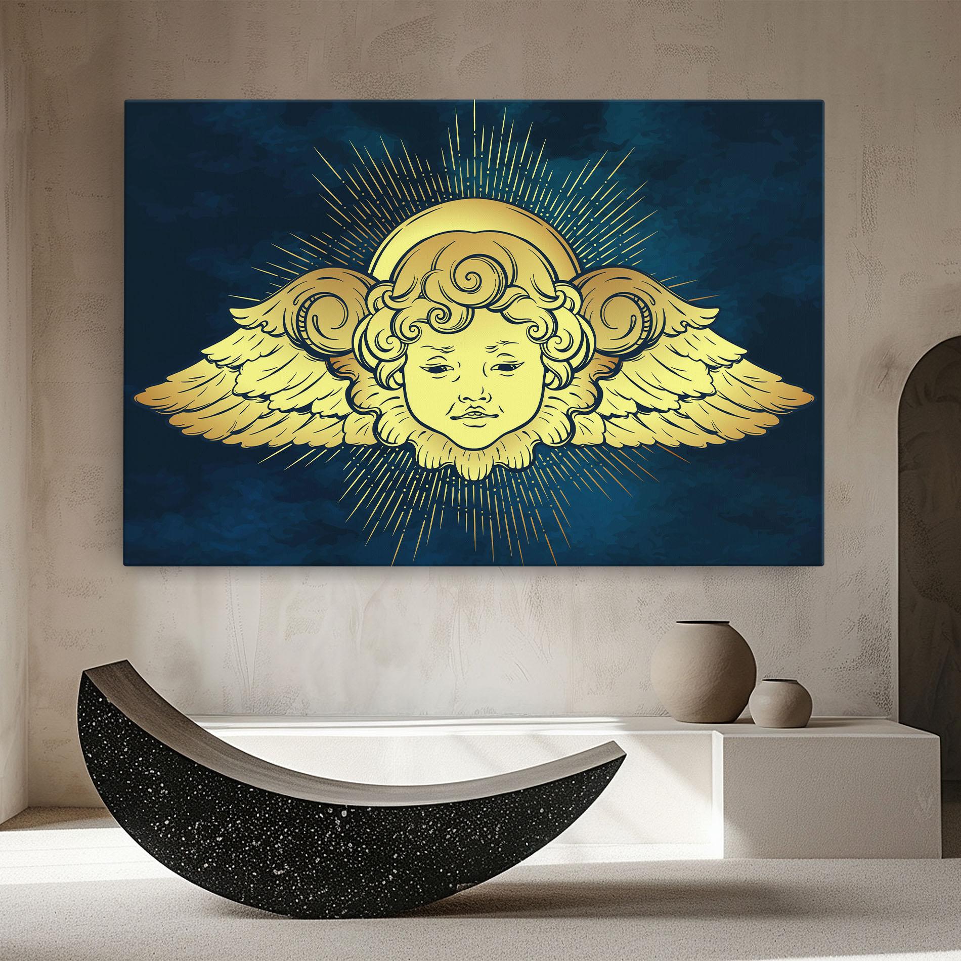 Leinwandbild Angel Gold Head mockup 8