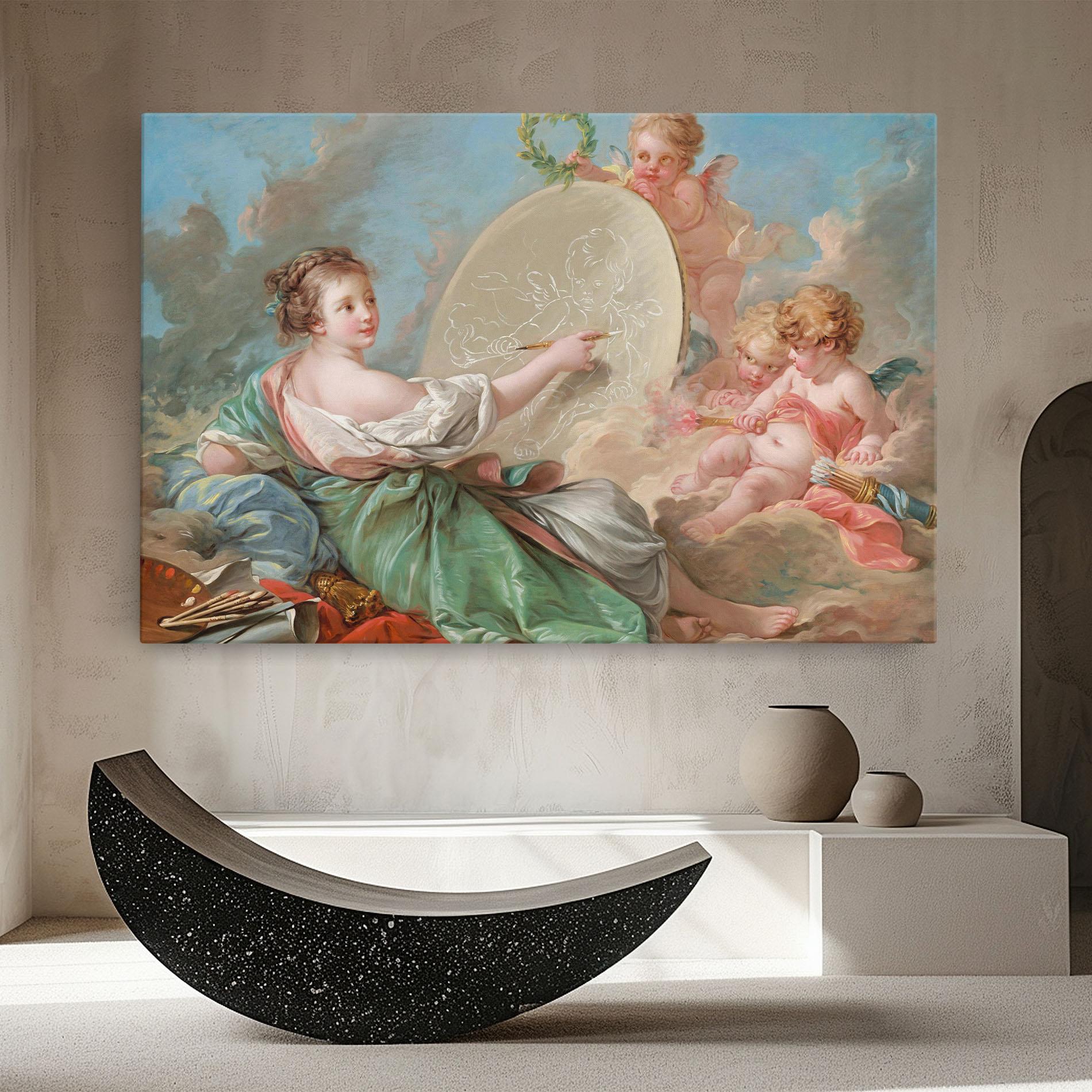 Leinwandbild Painting Cute Angels mockup 8