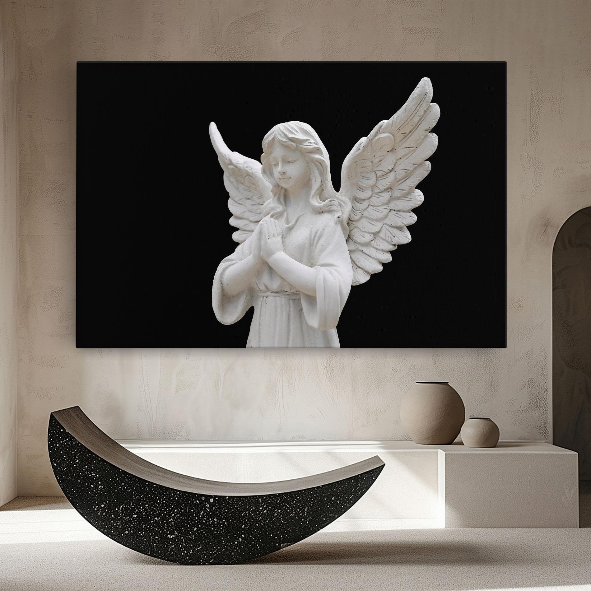 Leinwandbild Pretty Angel Statues mockup 8