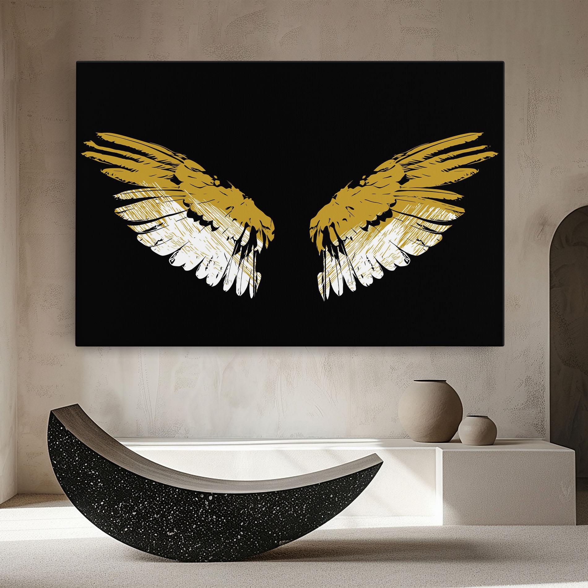 Leinwandbild White Yellow Wings mockup 8