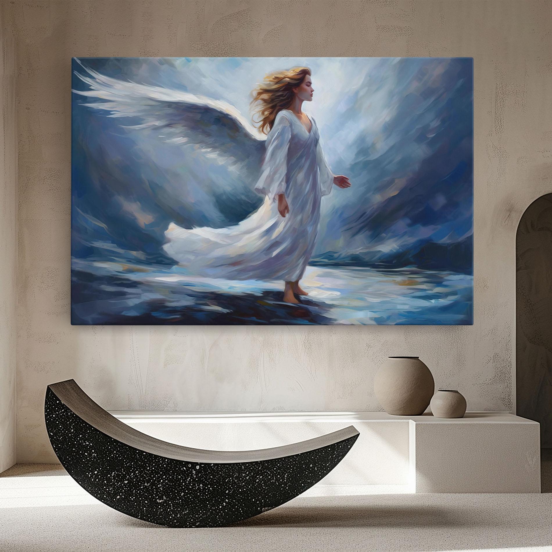 Leinwandbild Wind Angel Woman mockup 8