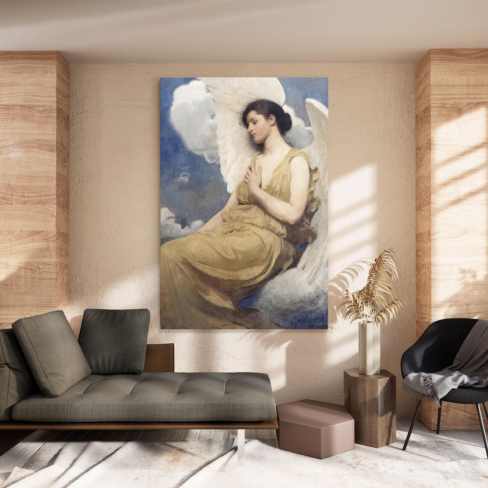 Leinwandbild Angel Woman Painting mockup 8