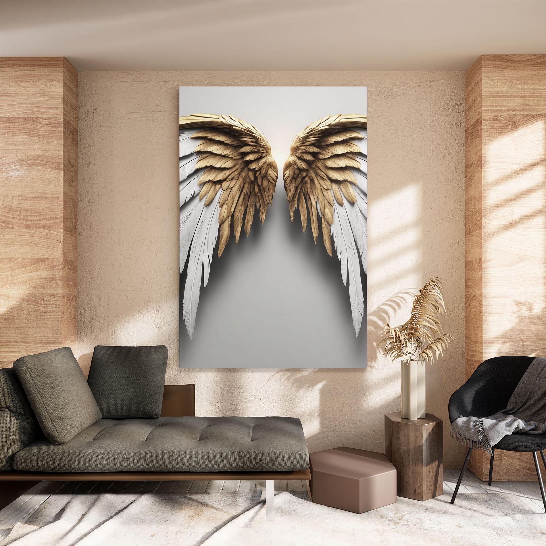 Leinwandbild Realistic Angel Wings mockup 8