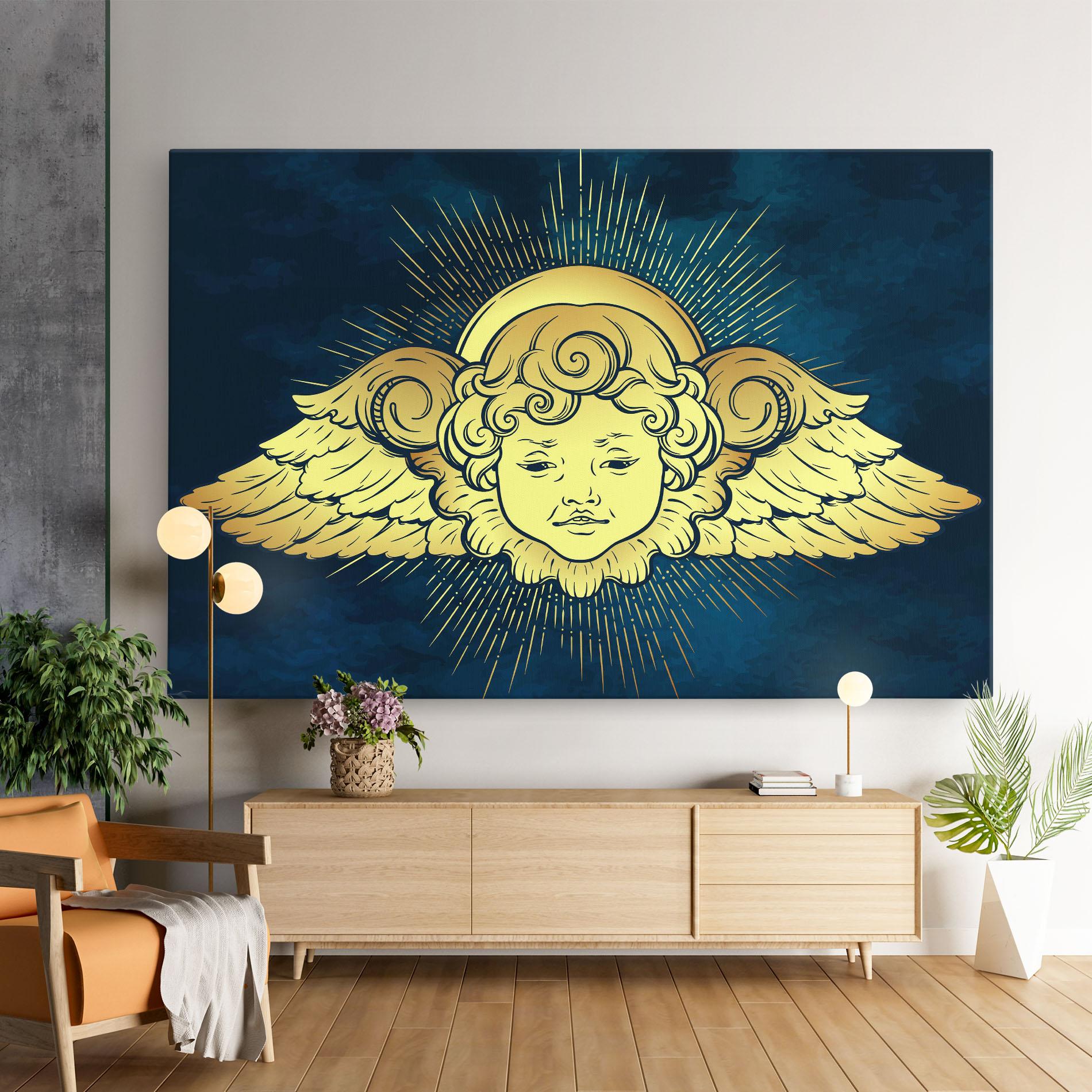 Leinwandbild Angel Gold Head mockup 9