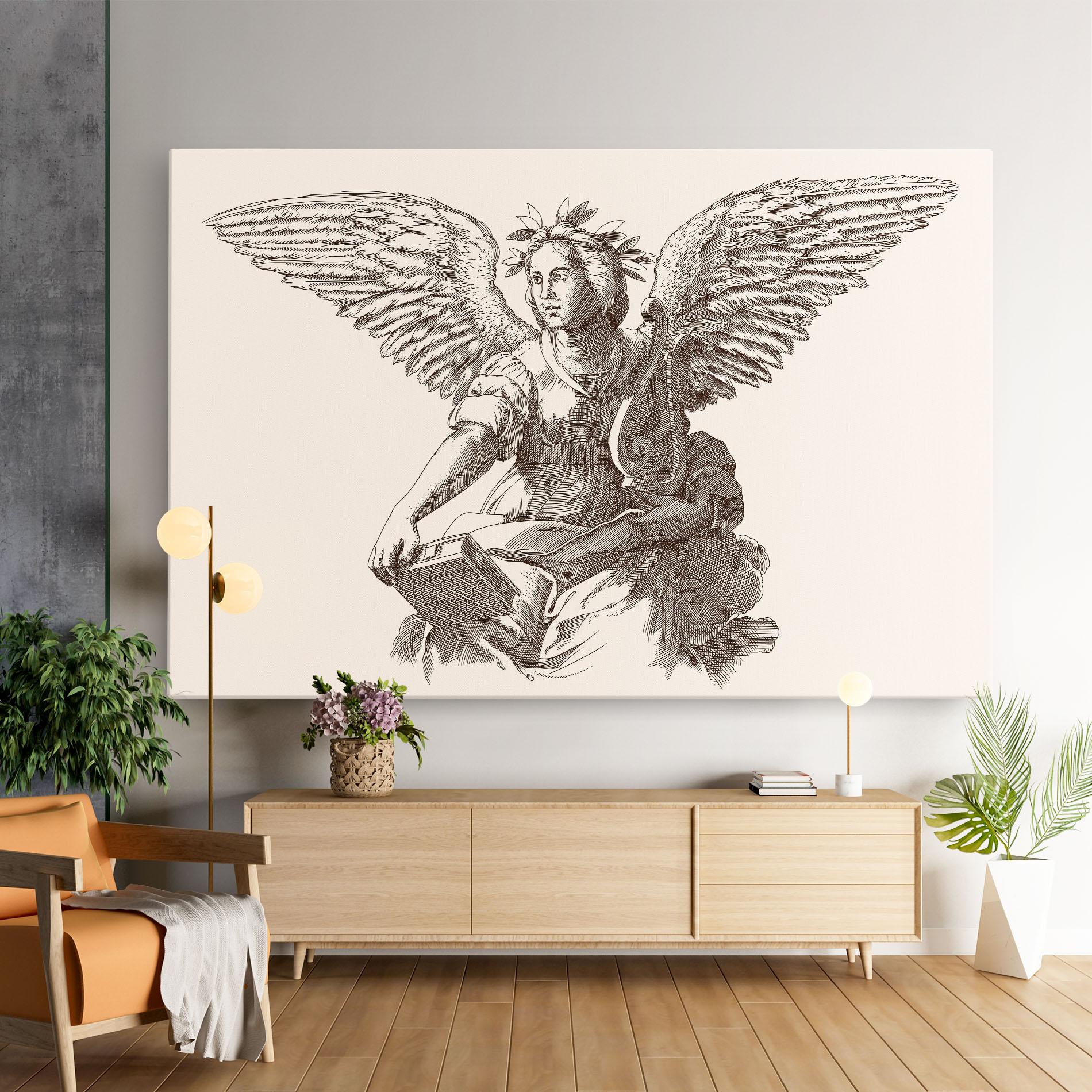 Leinwandbild Brown Line Angel mockup 9