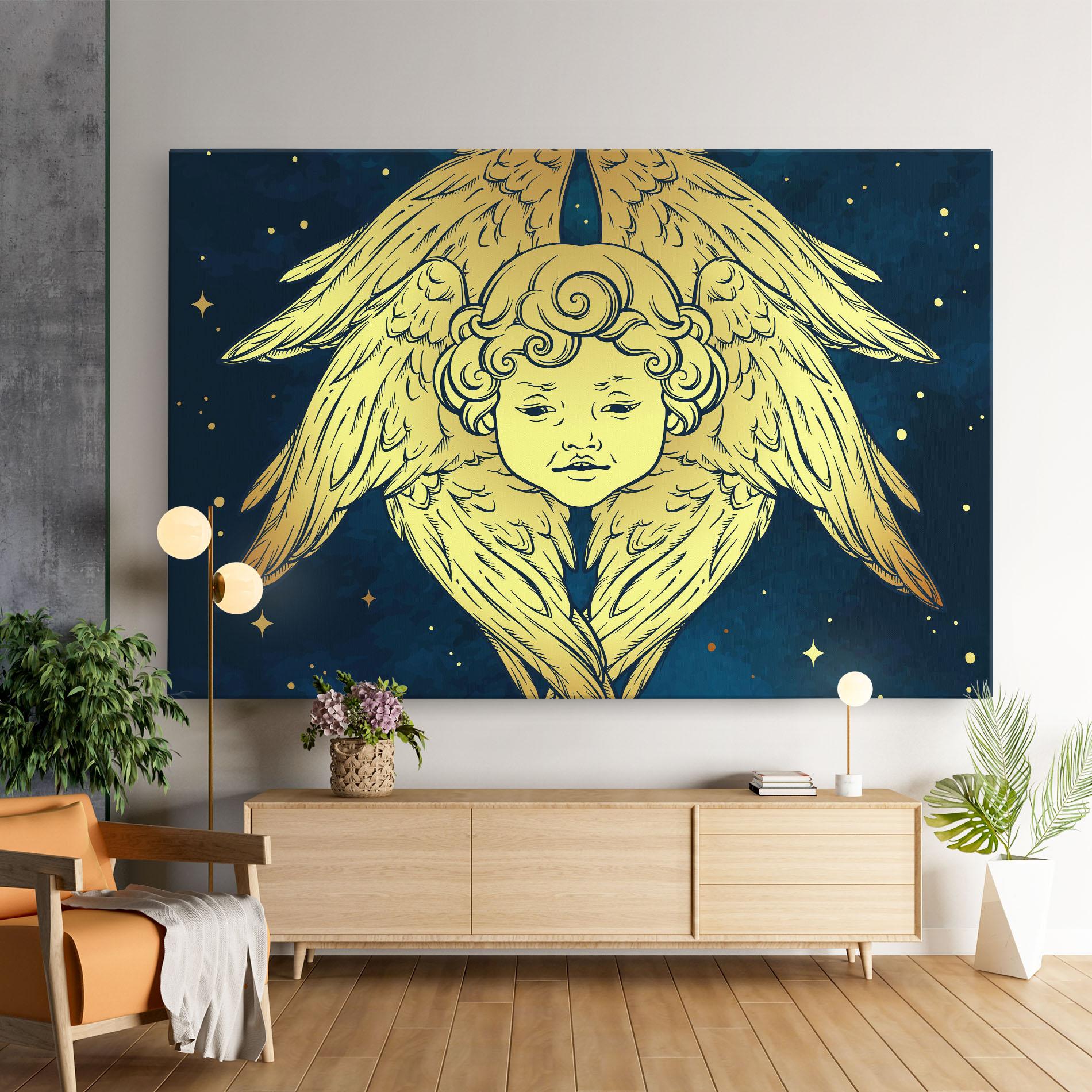 Leinwandbild Gold Wings Angel mockup 9