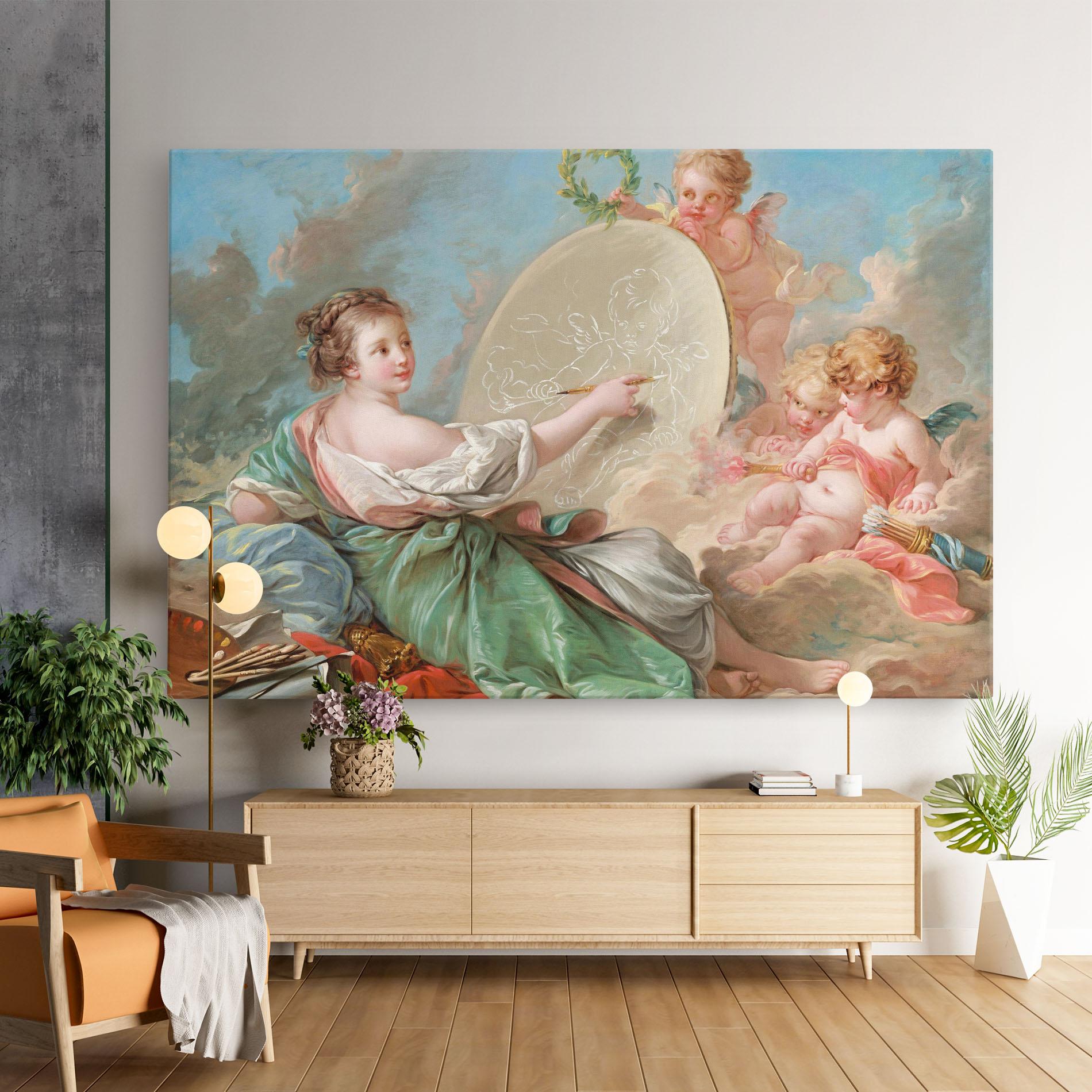 Leinwandbild Painting Cute Angels mockup 9