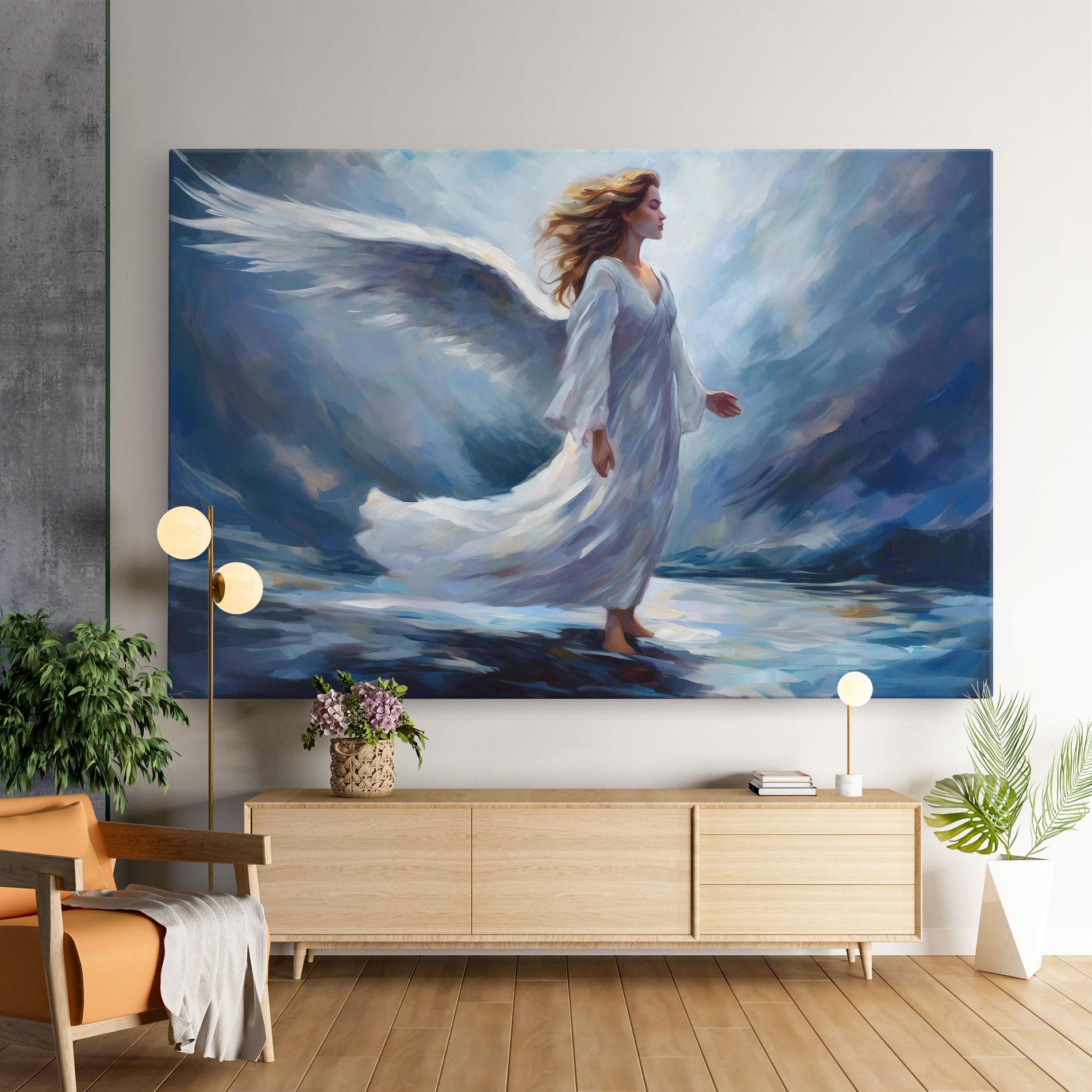 Leinwandbild Wind Angel Woman mockup 9