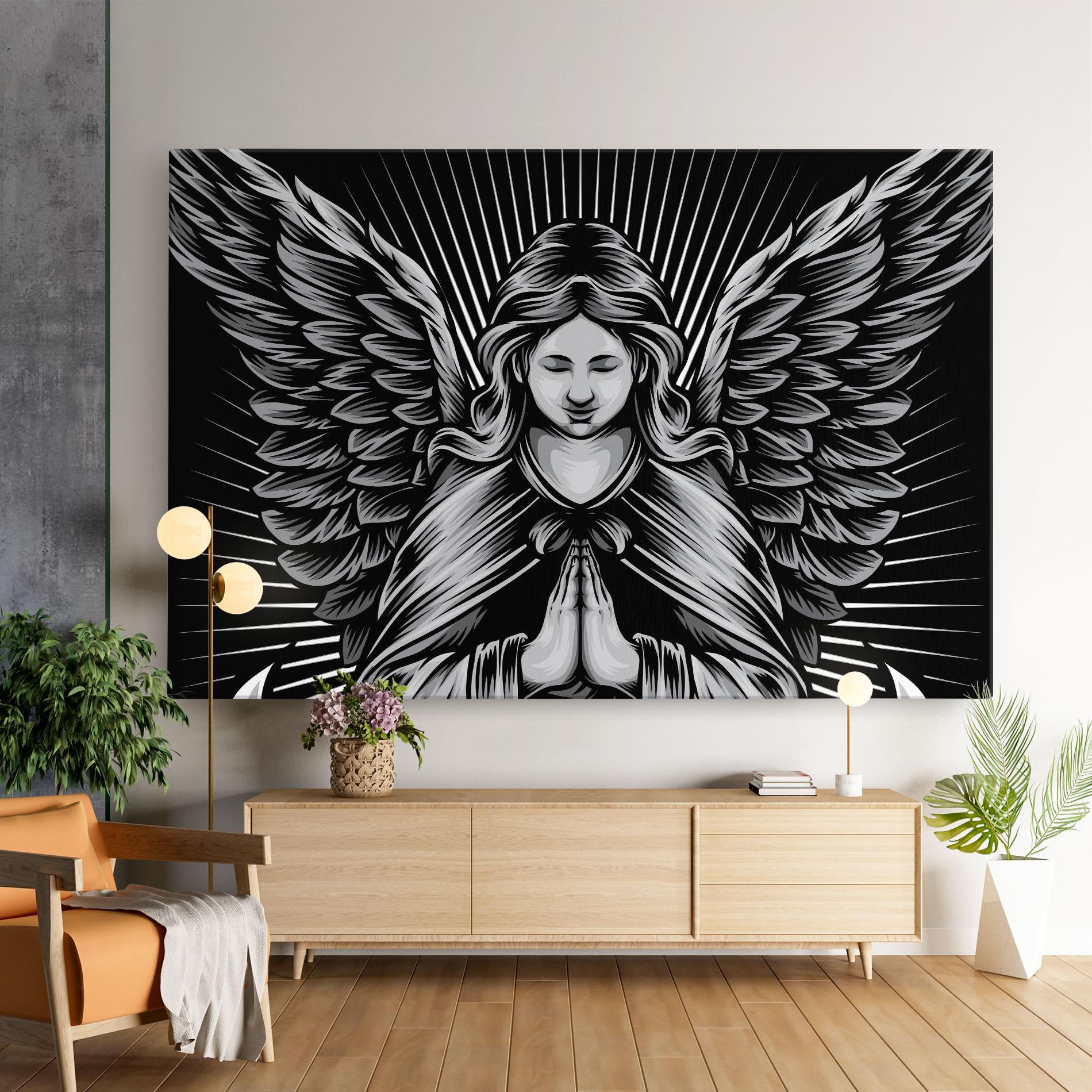 Leinwandbild Wings Pray mockup 9