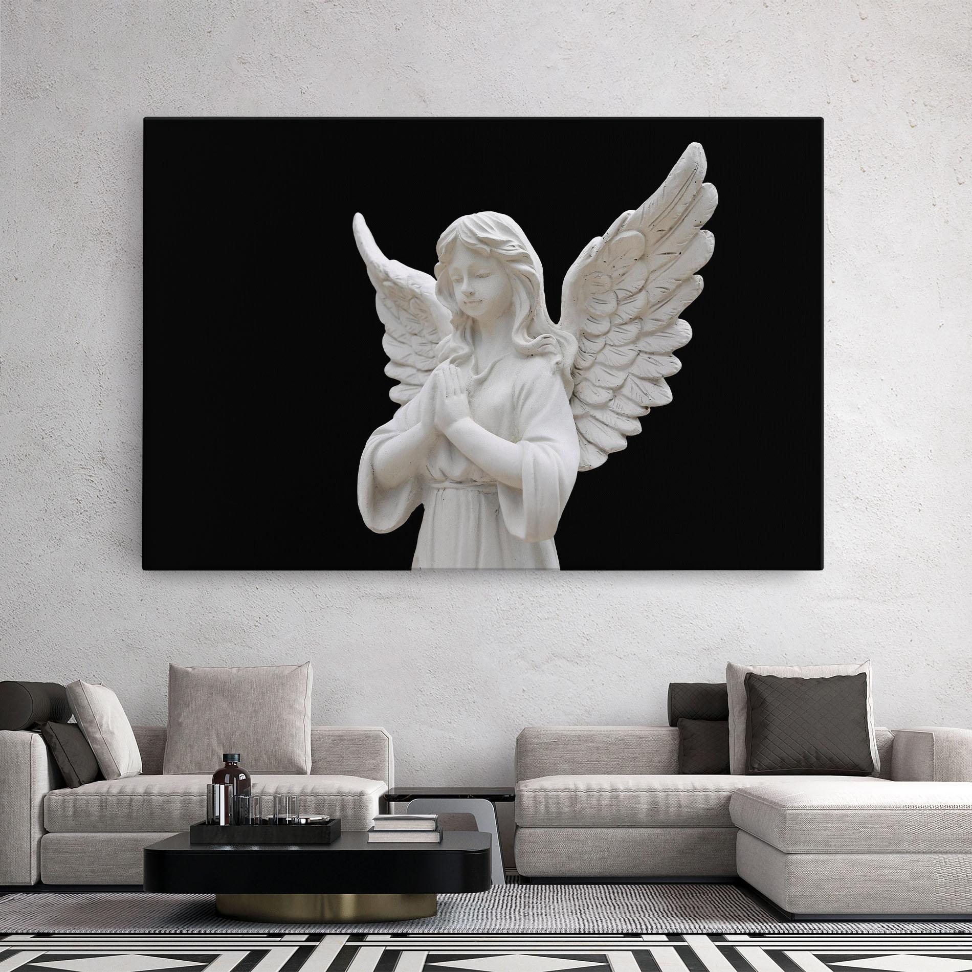 Leinwandbild Pretty Angel Statues mockup 2
