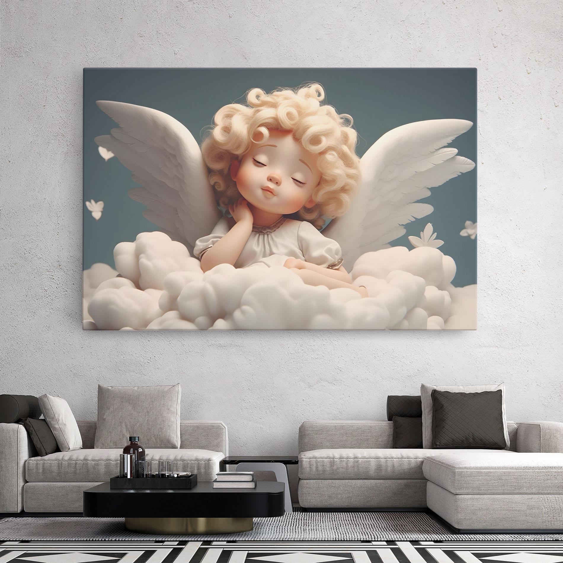 Leinwandbild Statue Baby Angel mockup 2