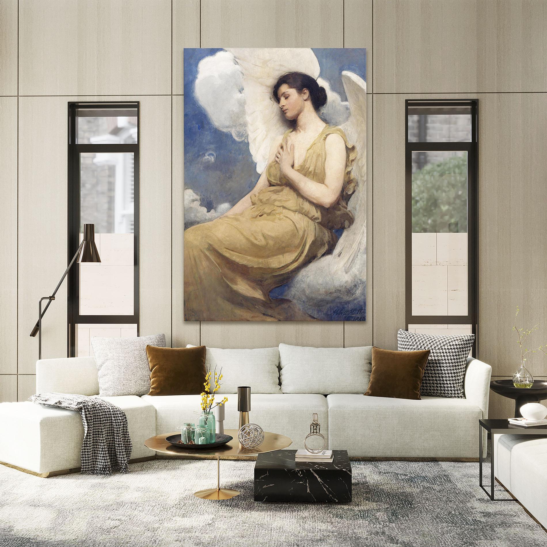 Leinwandbild Angel Woman Painting mockup 2