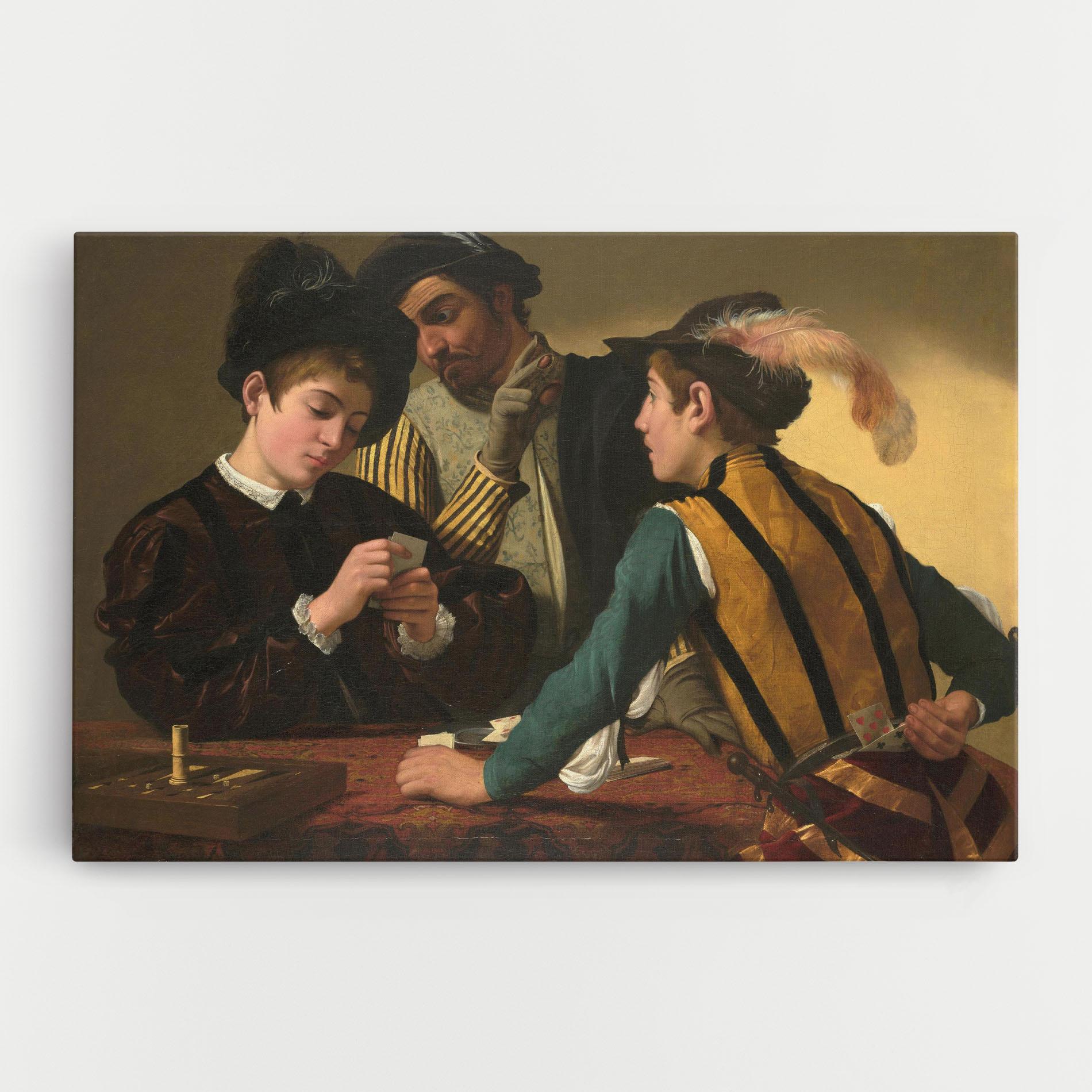 Leinwandbild Caravaggio The Cardsharps mockup 0