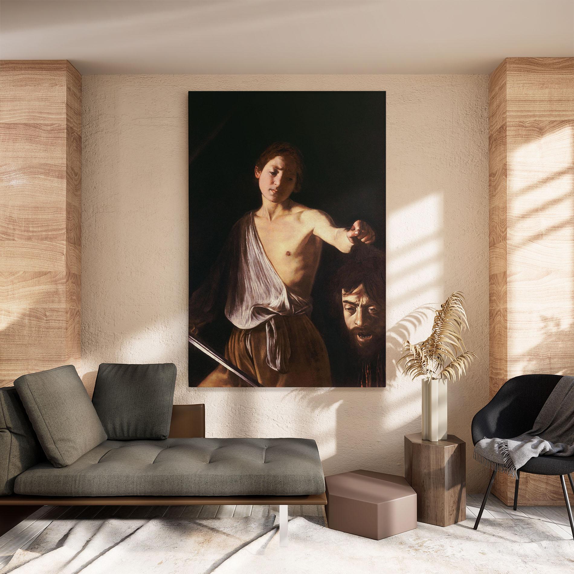 Leinwandbild David With The Head Of Goliath mockup 8