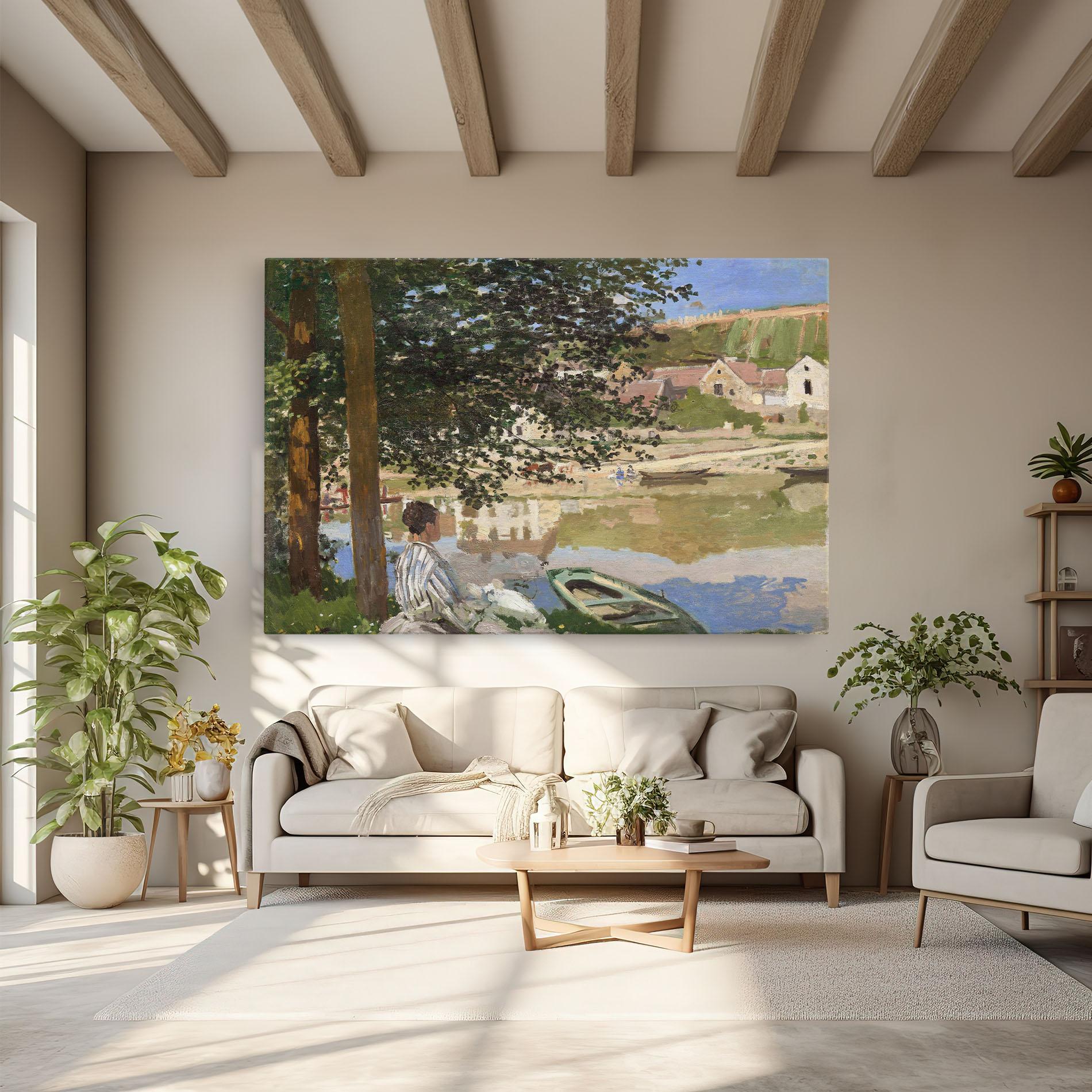 Leinwandbild On The Bank Of The Seine mockup 6
