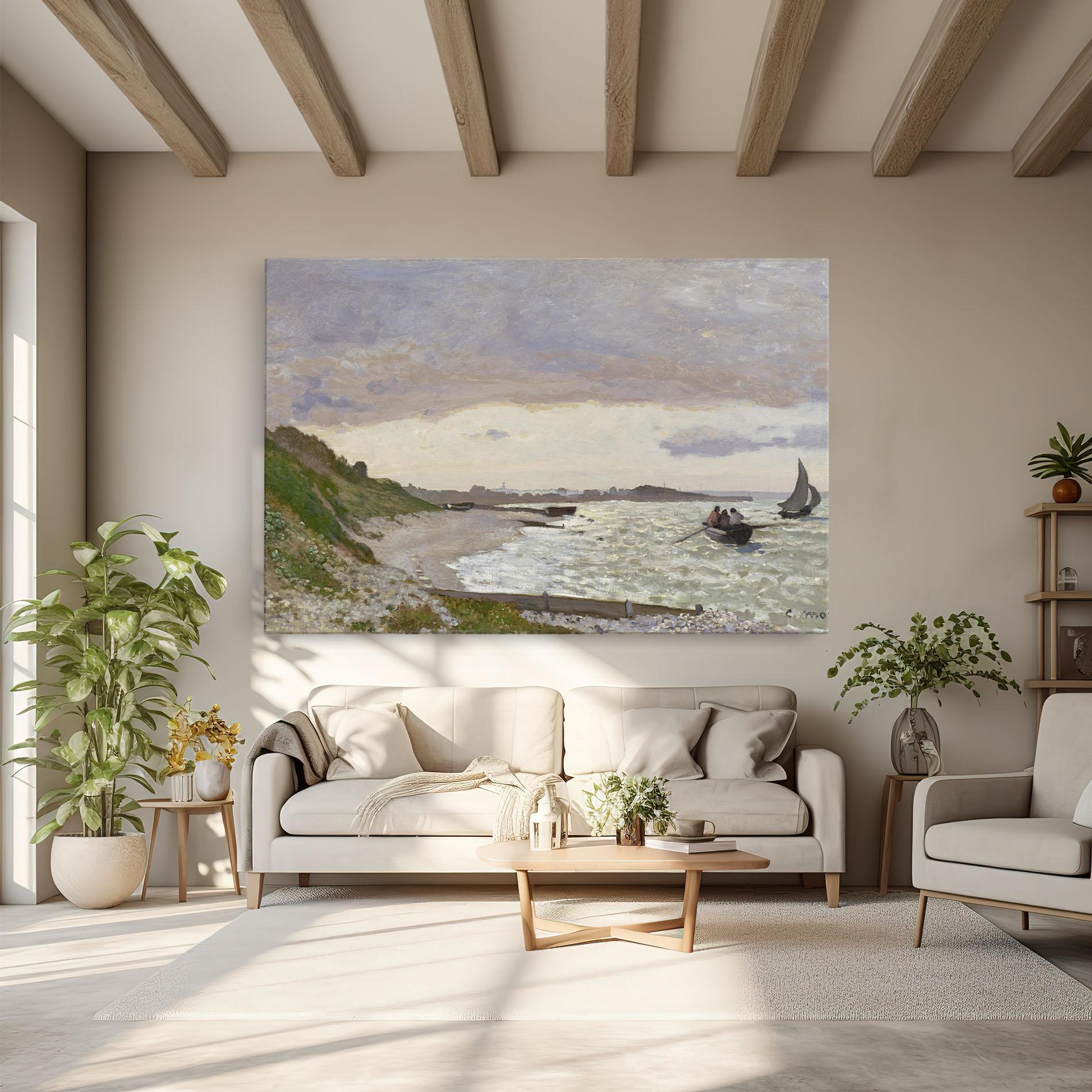Leinwandbild Seashore At Sainte Adresse mockup 6