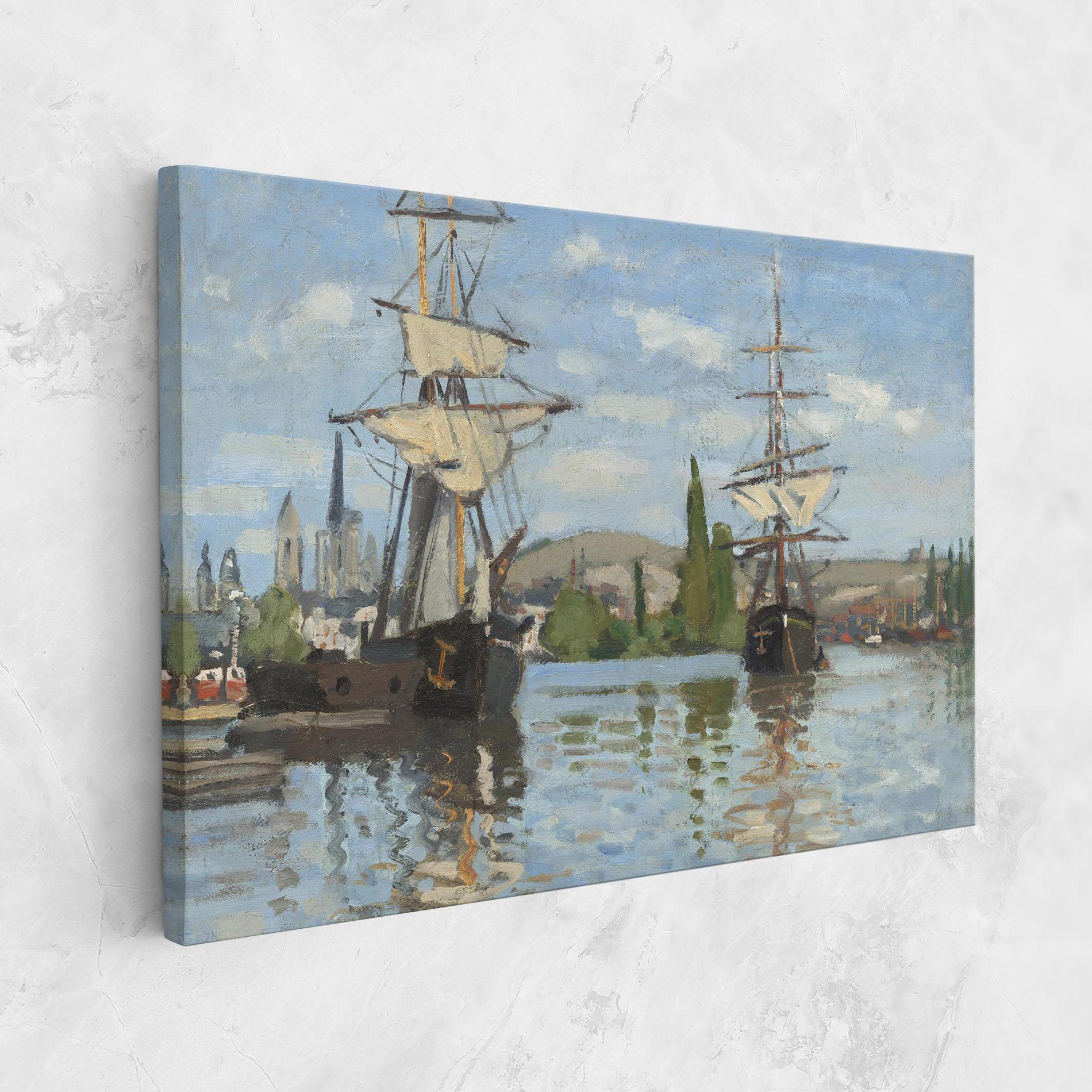 Leinwandbild Ships At Rouen mockup 1