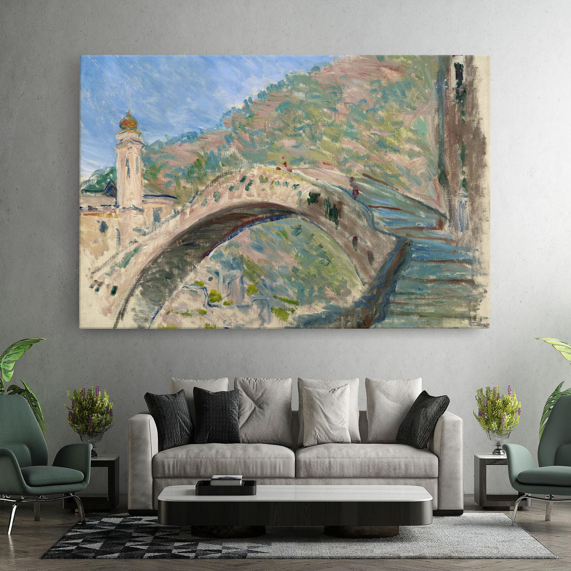 Leinwandbild Bridge At Dolceacqua mockup 7