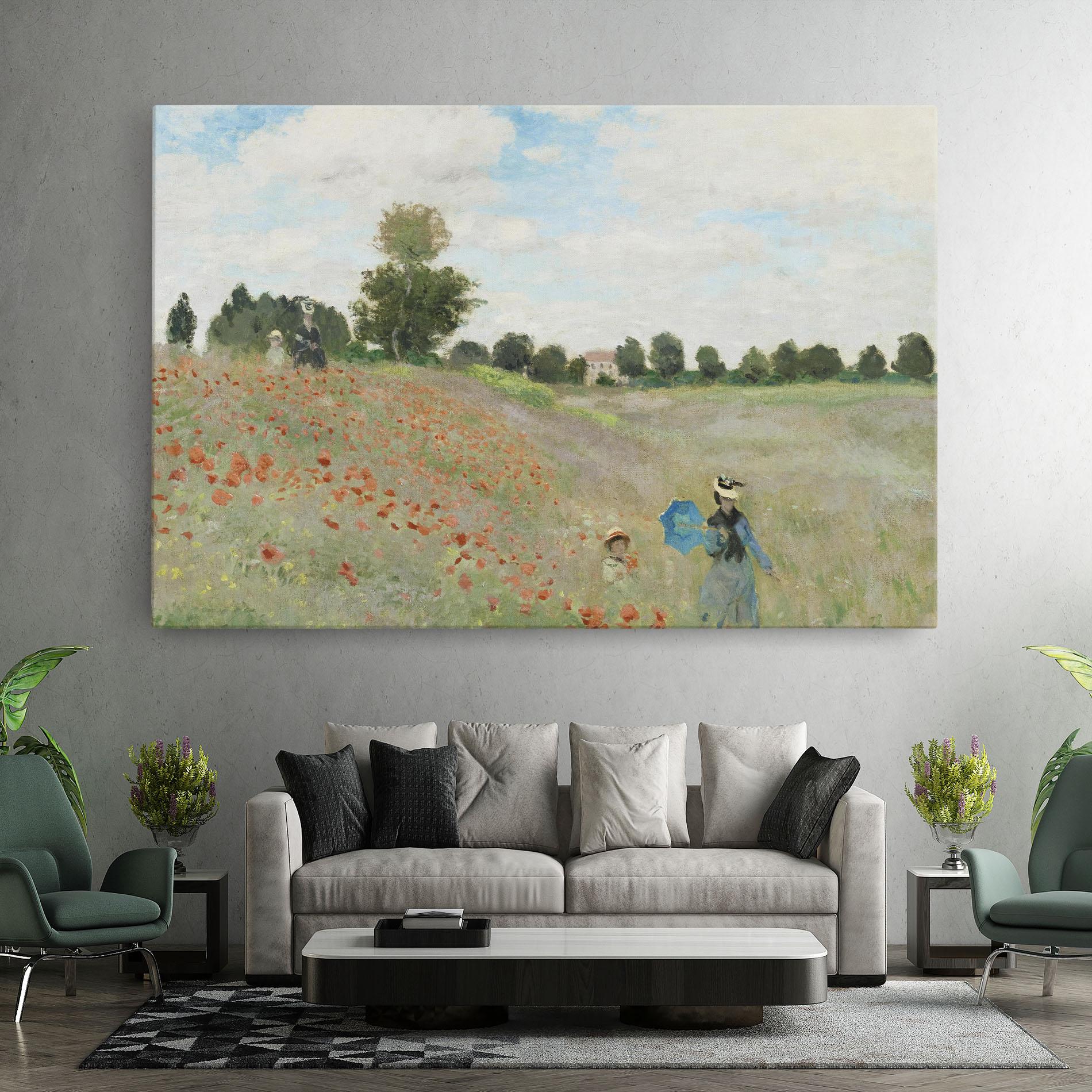 Leinwandbild Poppy Field Near Argenteuil mockup 7