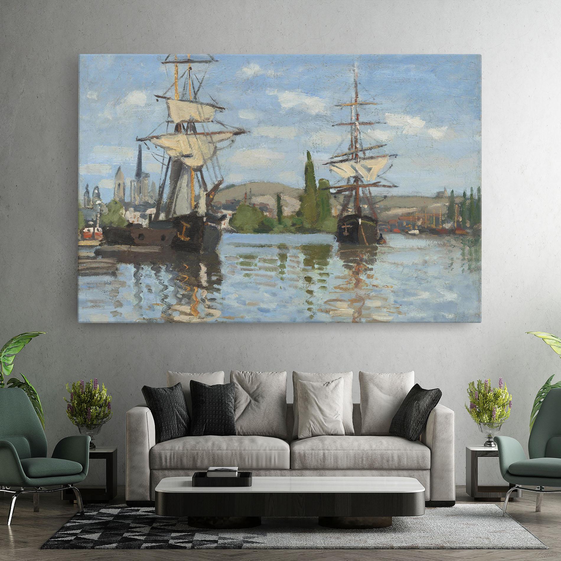 Leinwandbild Ships At Rouen mockup 7