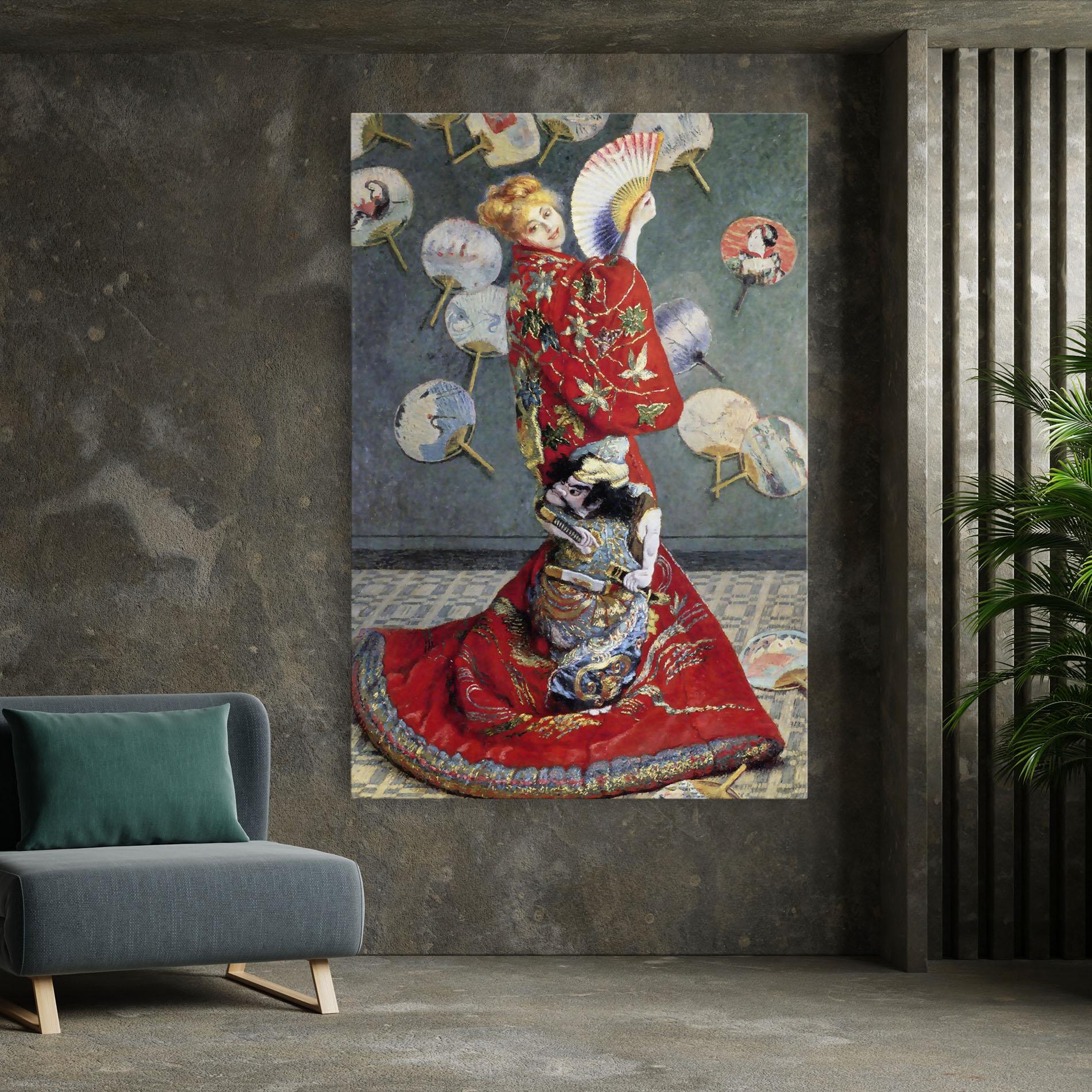 Leinwandbild Camille Monet In Japanese Costume mockup 7