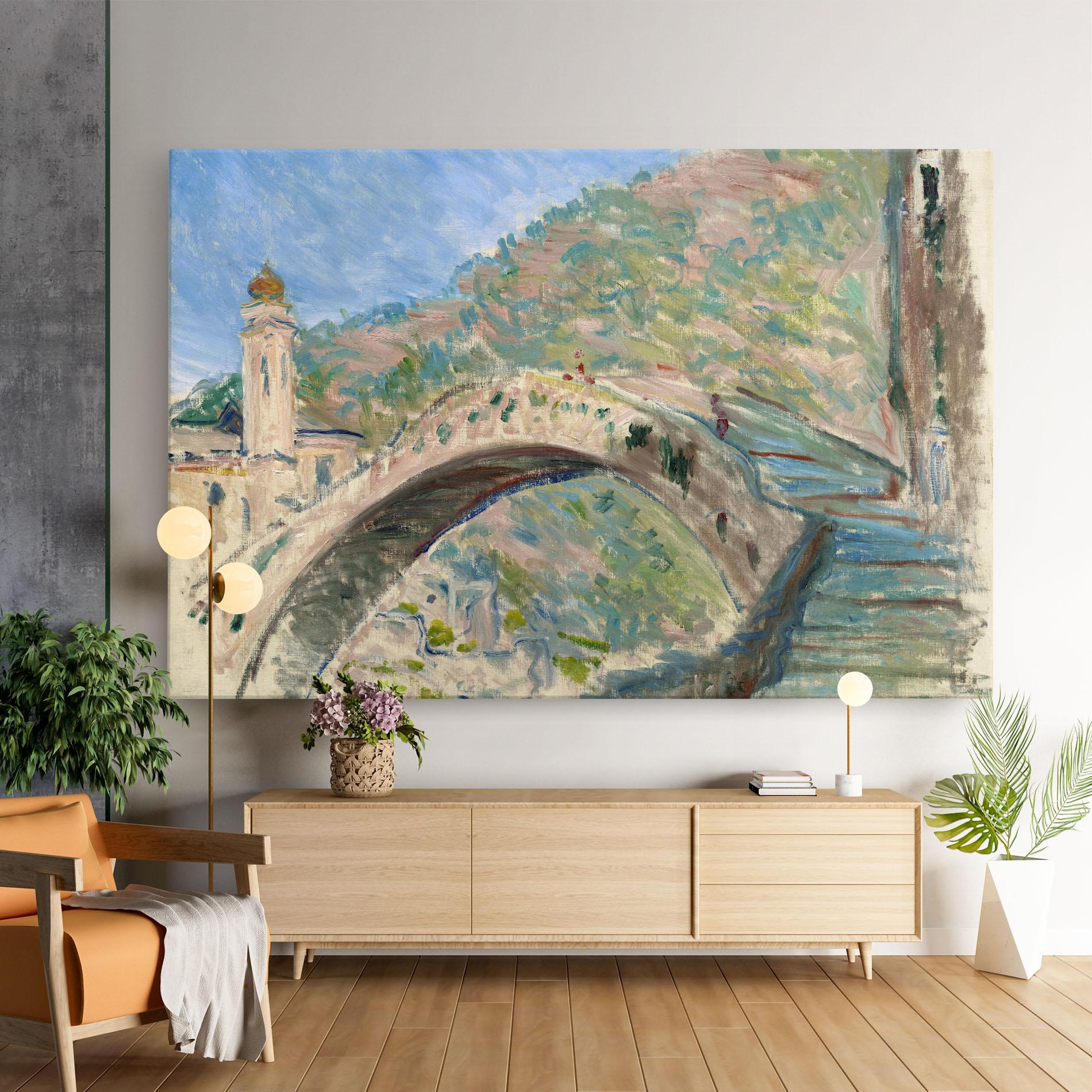 Leinwandbild Bridge At Dolceacqua mockup 9