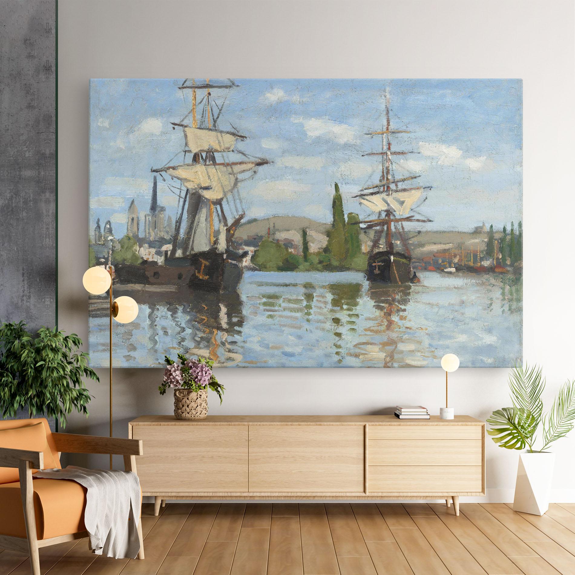 Leinwandbild Ships At Rouen mockup 9