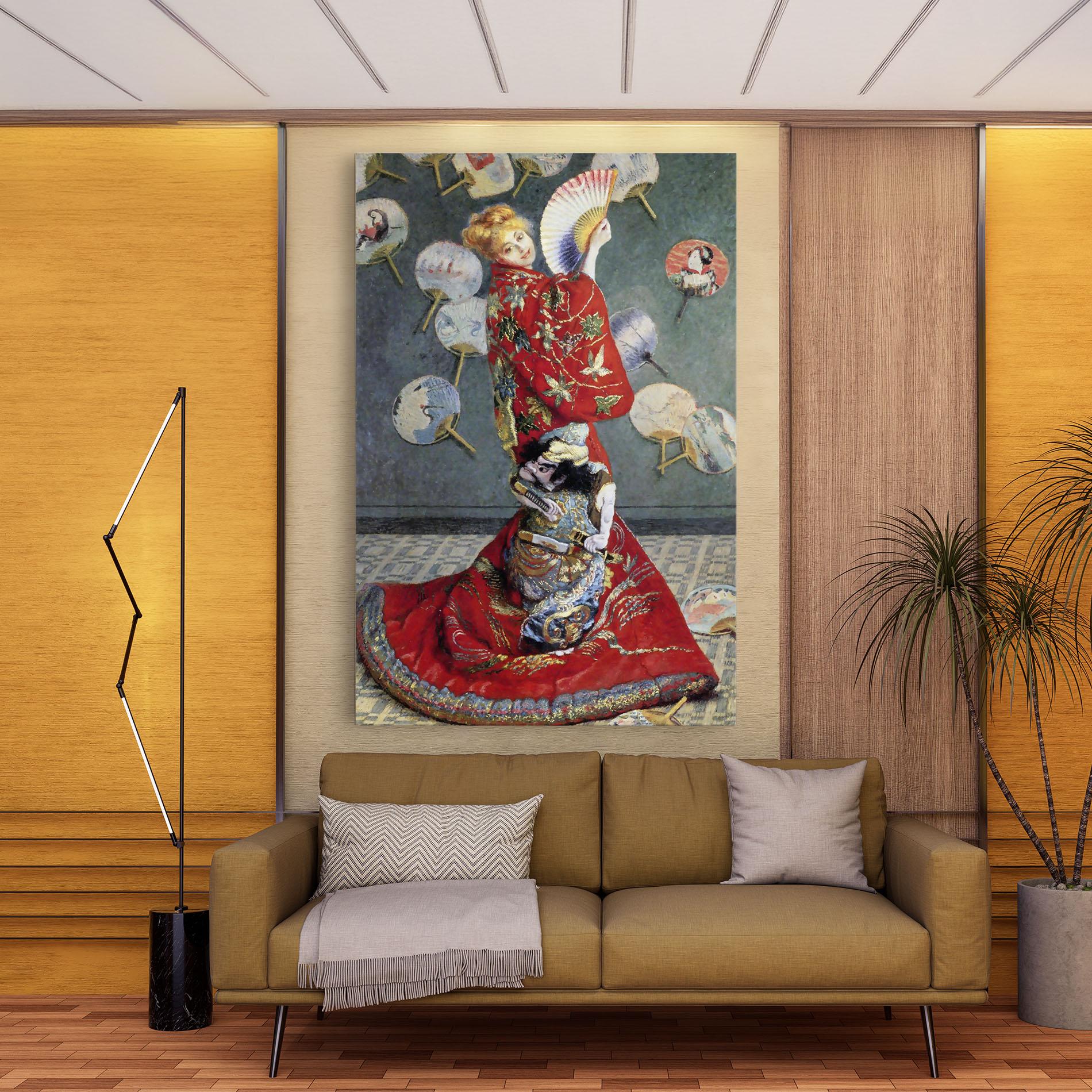 Leinwandbild Camille Monet In Japanese Costume mockup 9