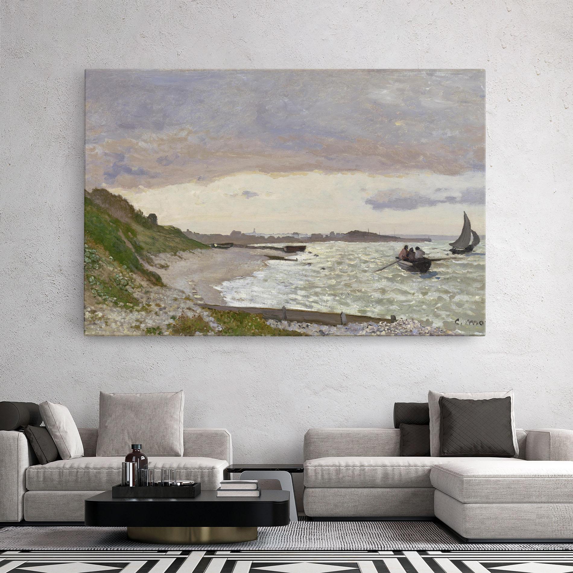 Leinwandbild Seashore At Sainte Adresse mockup 2