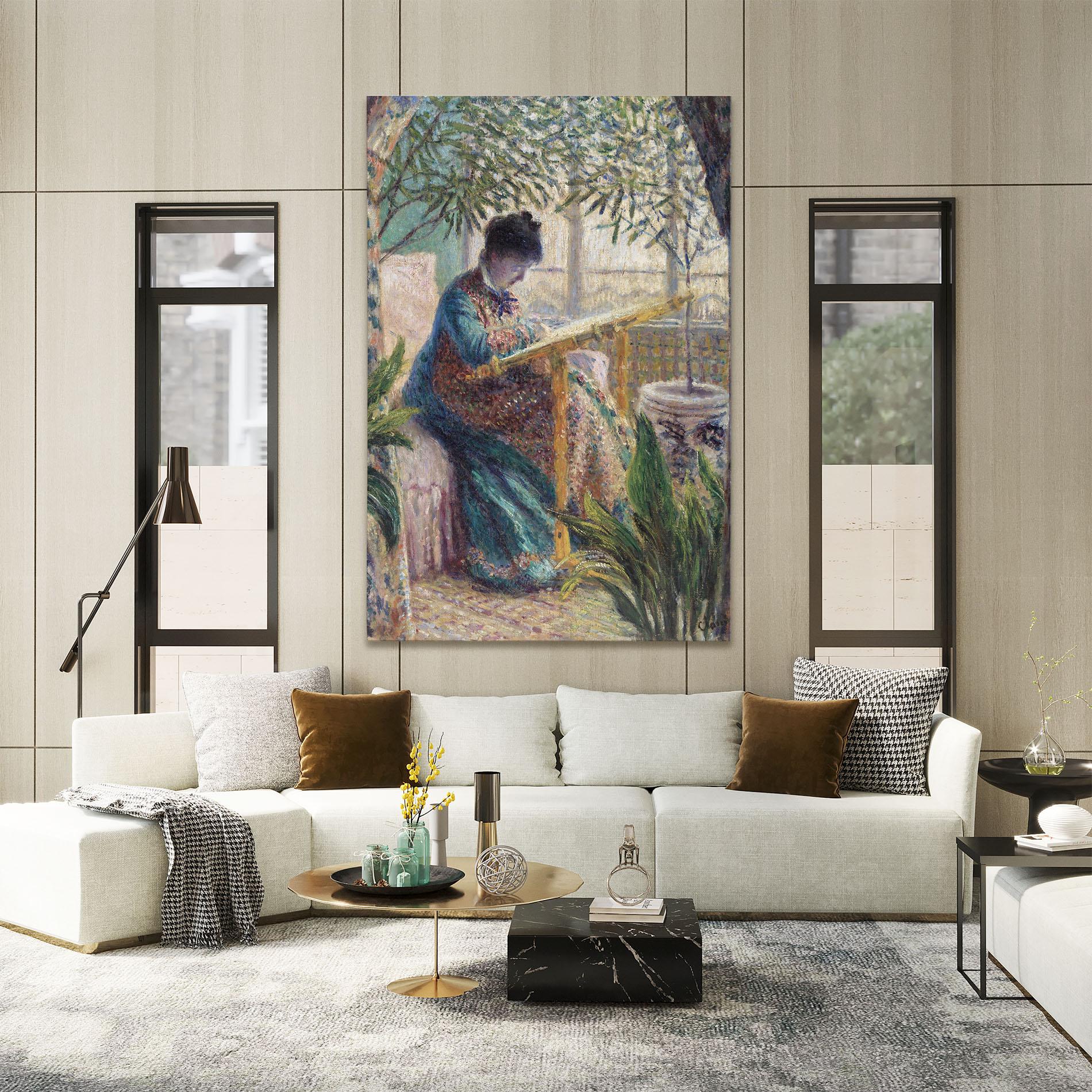 Leinwandbild Monet Embroidering mockup 2