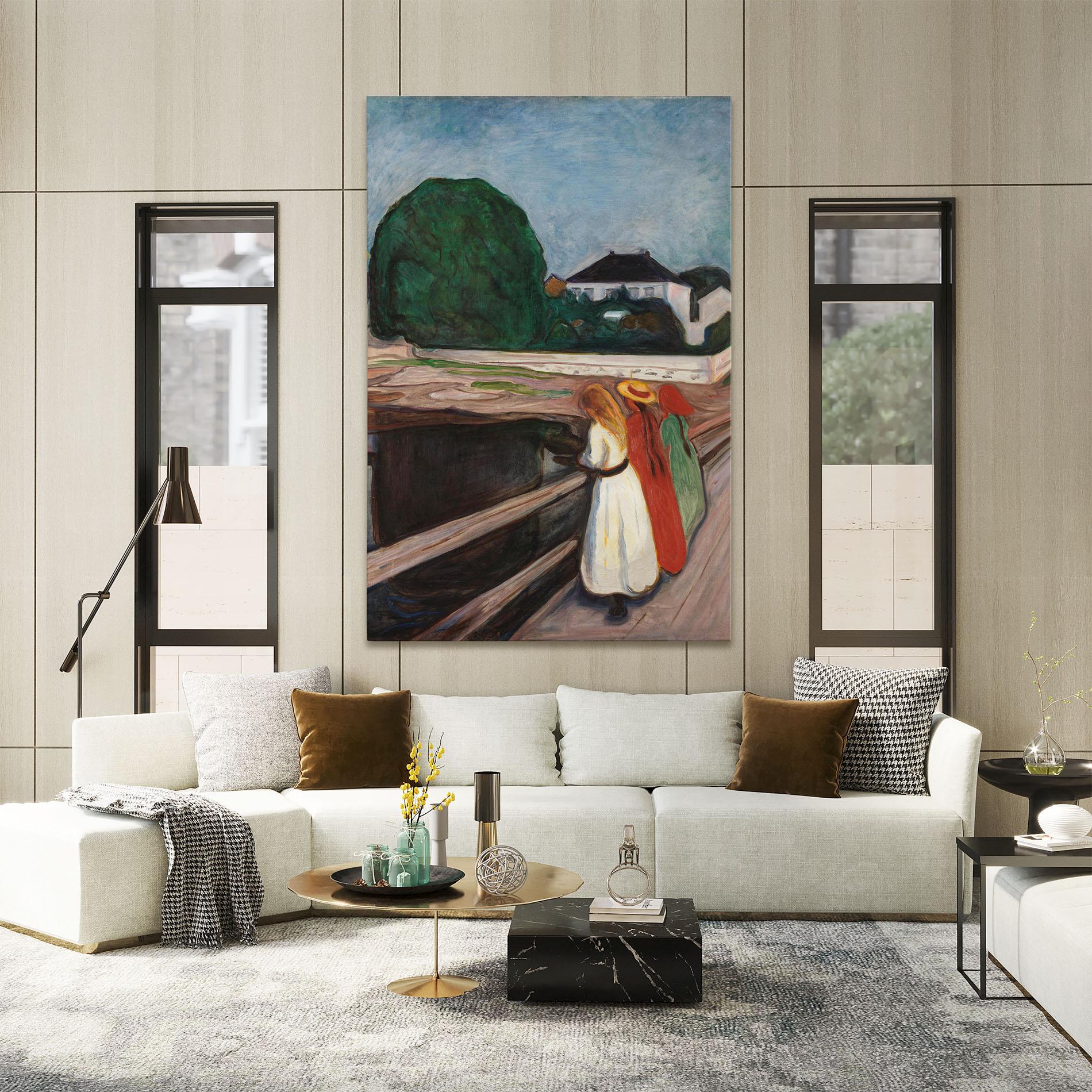 Leinwandbild Girls On The Bridge mockup 2