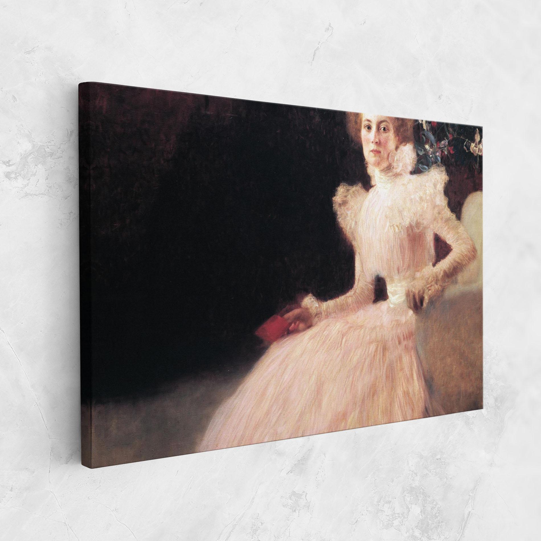 Leinwandbild Gustav Klimt Pink Dress mockup 1