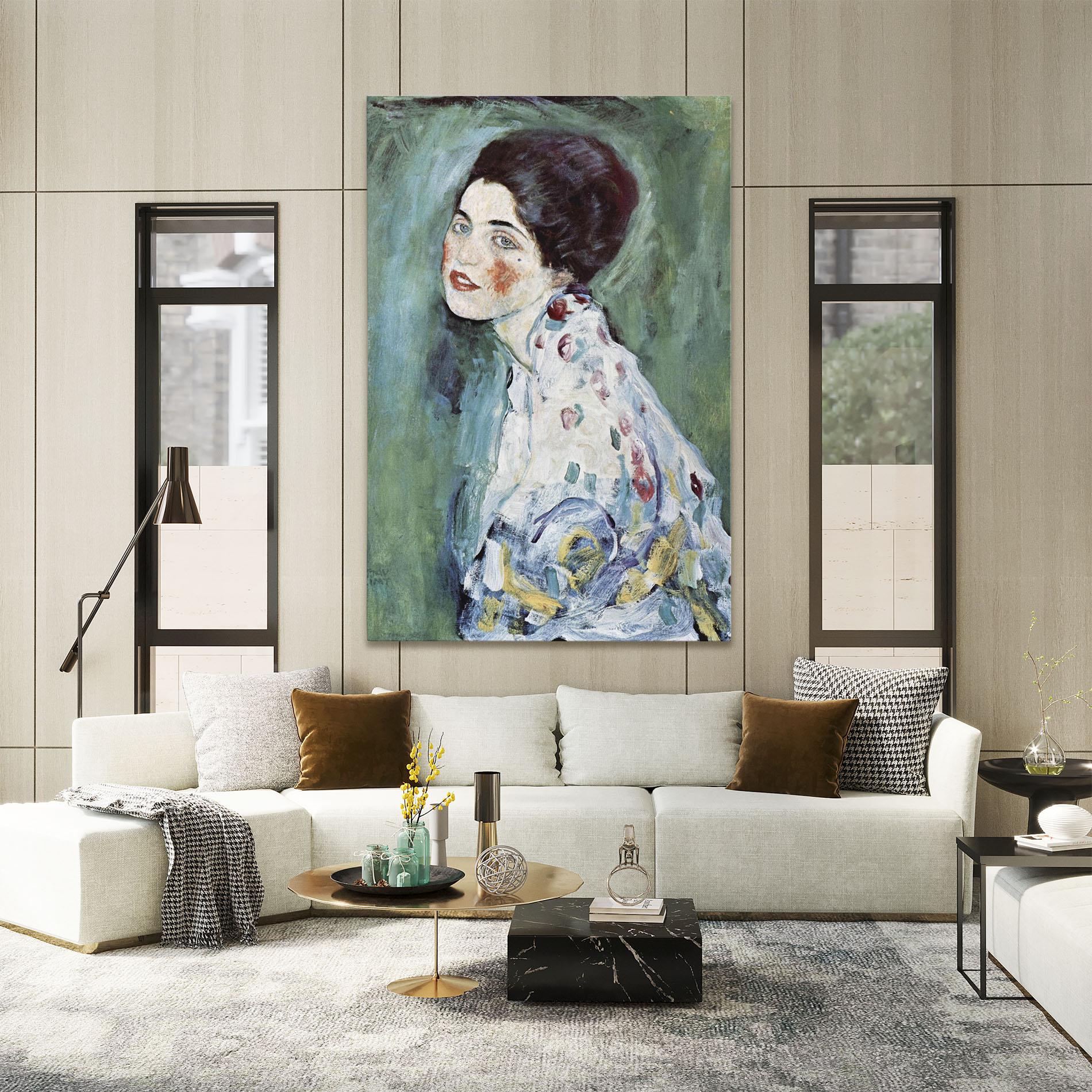 Leinwandbild Portrat Einer Dame mockup 2