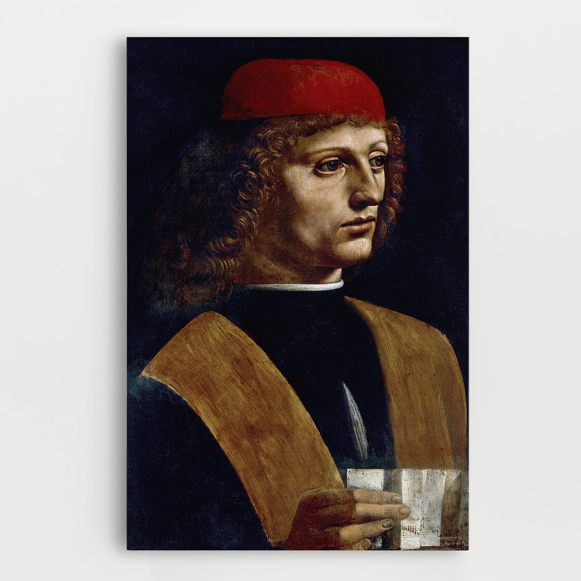 Leinwandbild Leonardo Da Vinci's The Portrait Of A Musician mockup 0