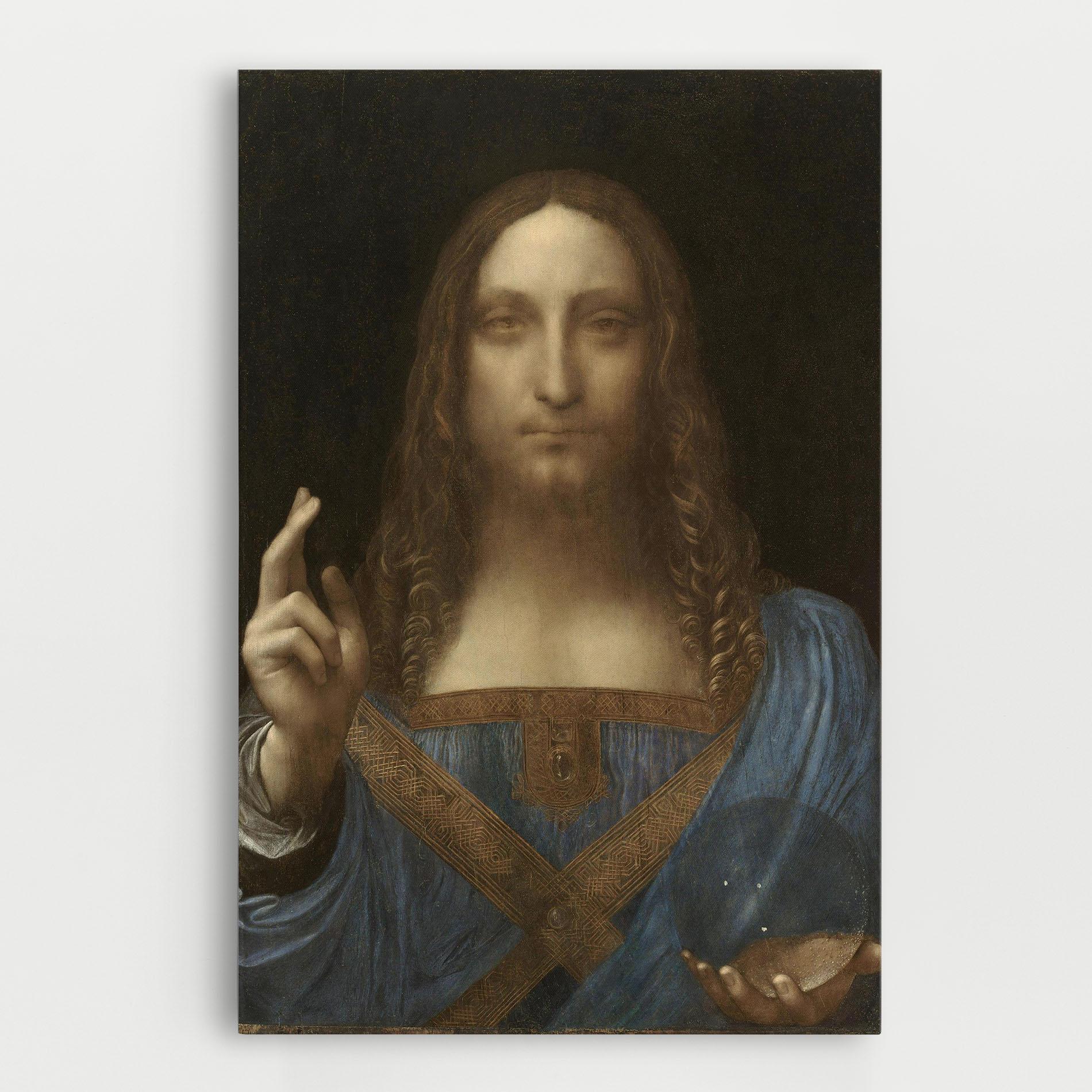 Leinwandbild Leonardo Da Vinci Salvator Mundi mockup 0