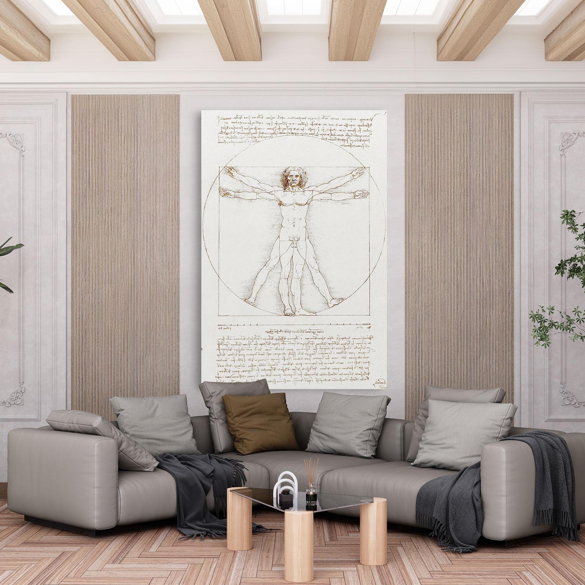 Leinwandbild Leonardo Da Vinci's Vitruvian Man mockup 6