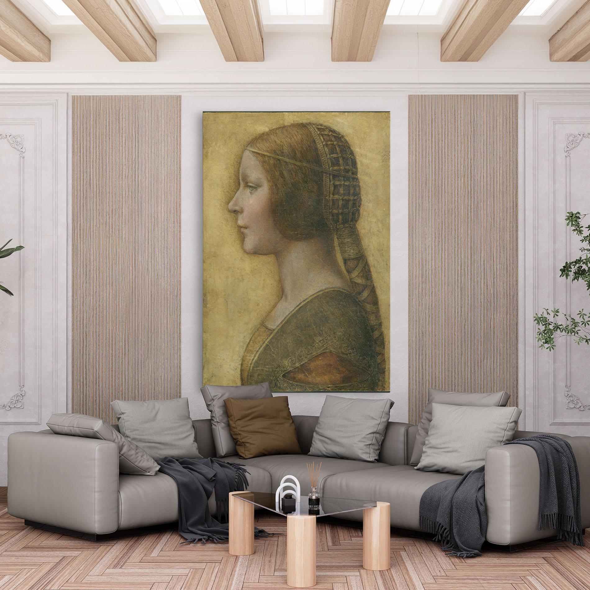 Leinwandbild Profile Of A Young Fiancee Da Vinci mockup 6