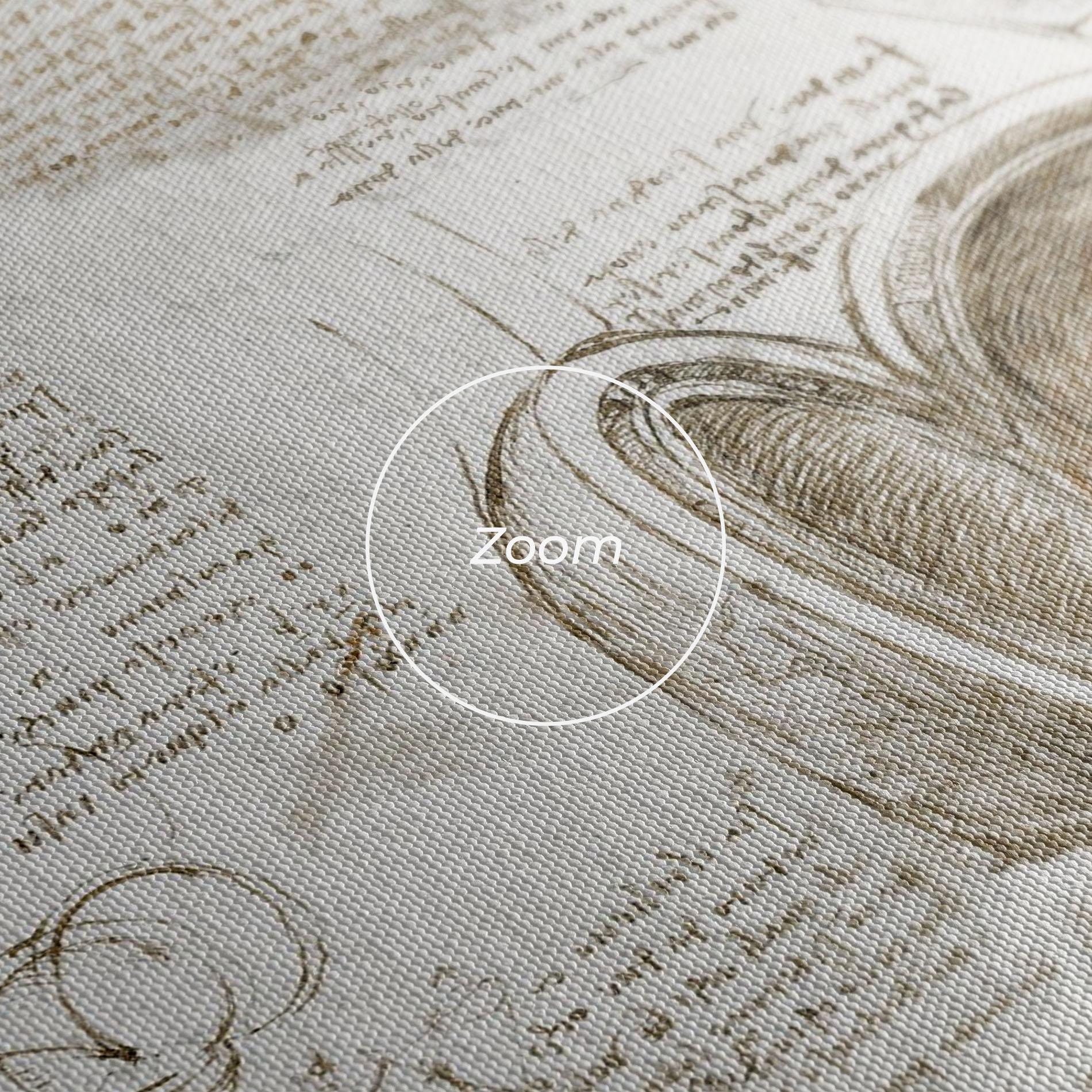 Leinwandbild Leonardo Studies Of The Foetus mockup 3