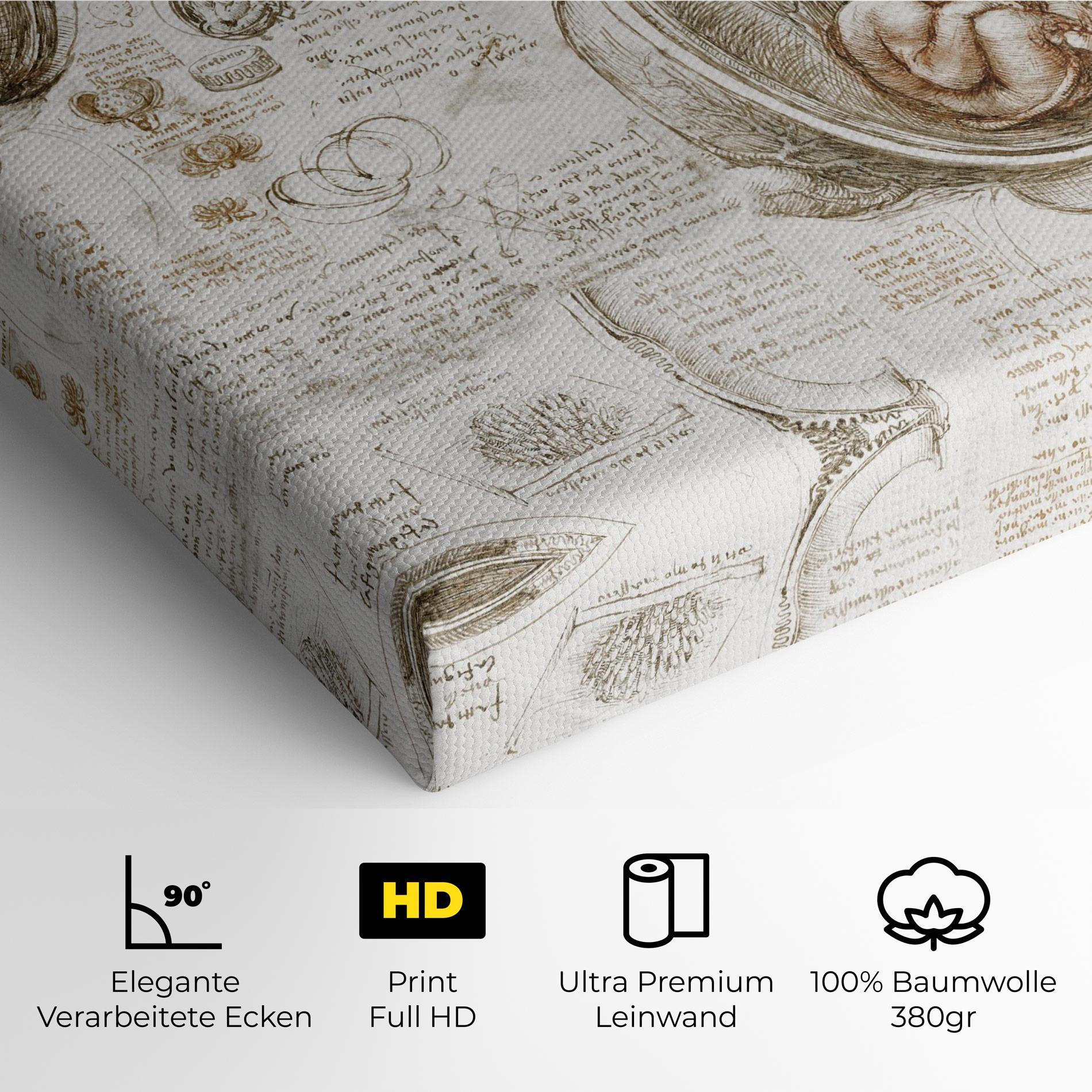 Leinwandbild Leonardo Studies Of The Foetus mockup 4