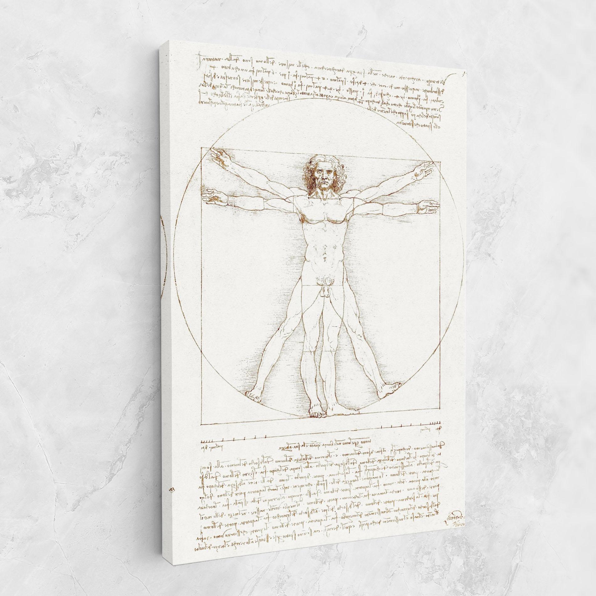 Leinwandbild Leonardo Da Vinci's Vitruvian Man mockup 1