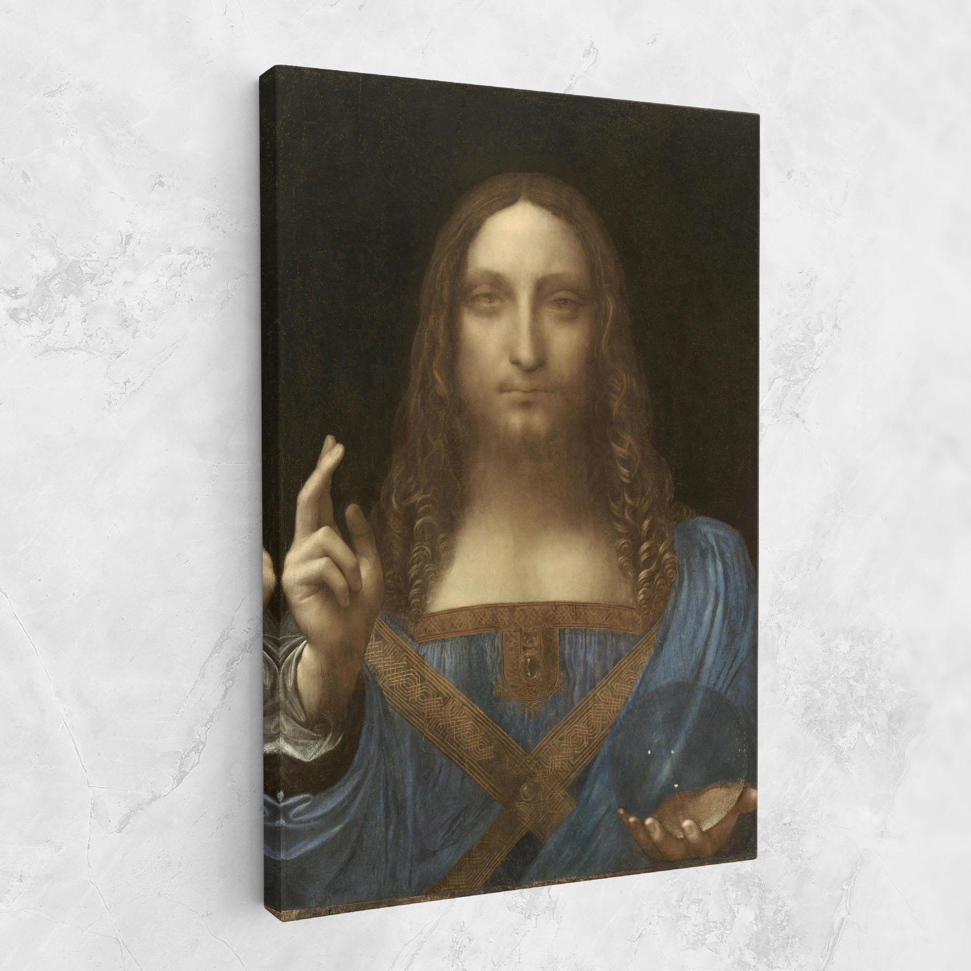 Leinwandbild Leonardo Da Vinci Salvator Mundi mockup 1