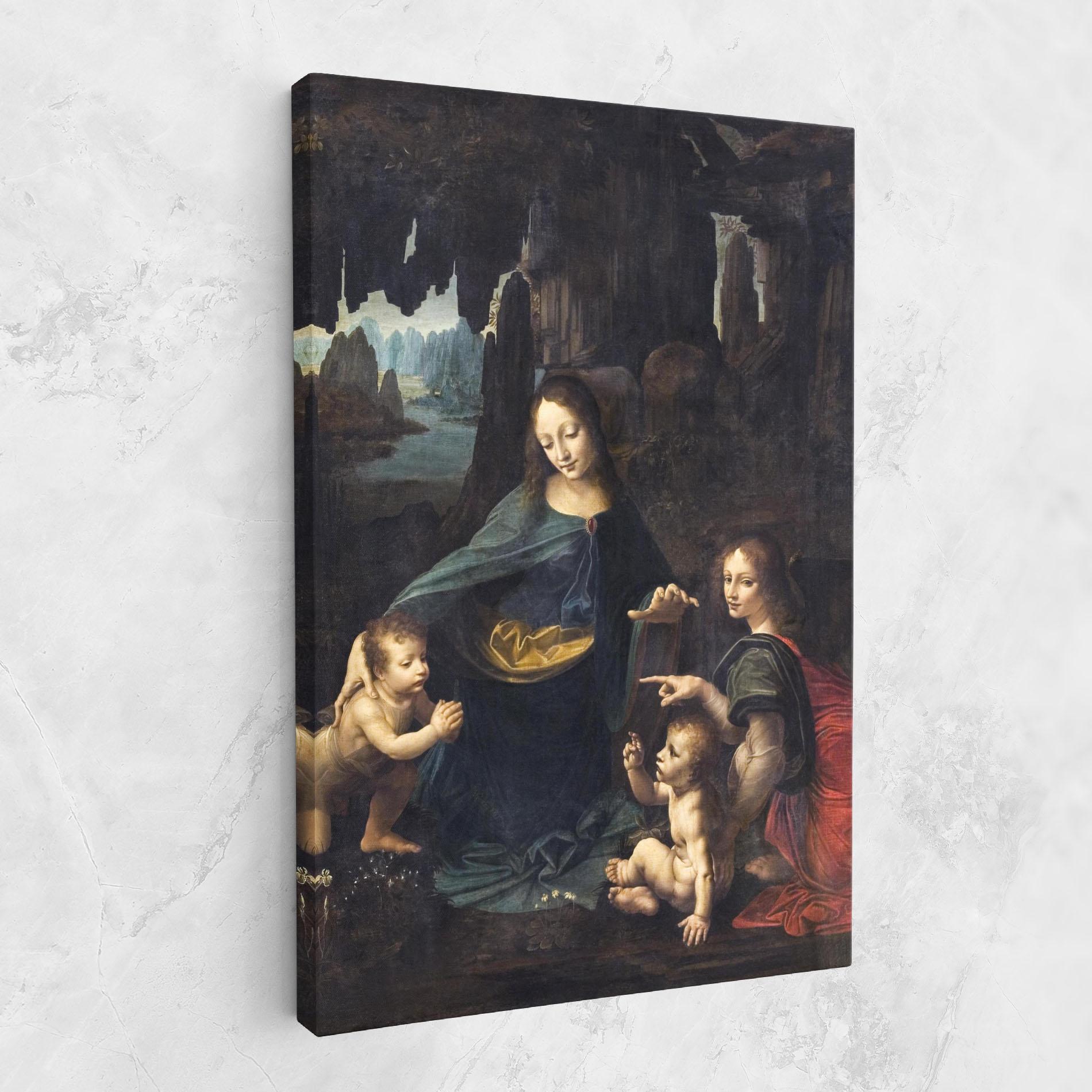 Leinwandbild The Virgin Of The Rocks Leonardo Da Vinci mockup 1