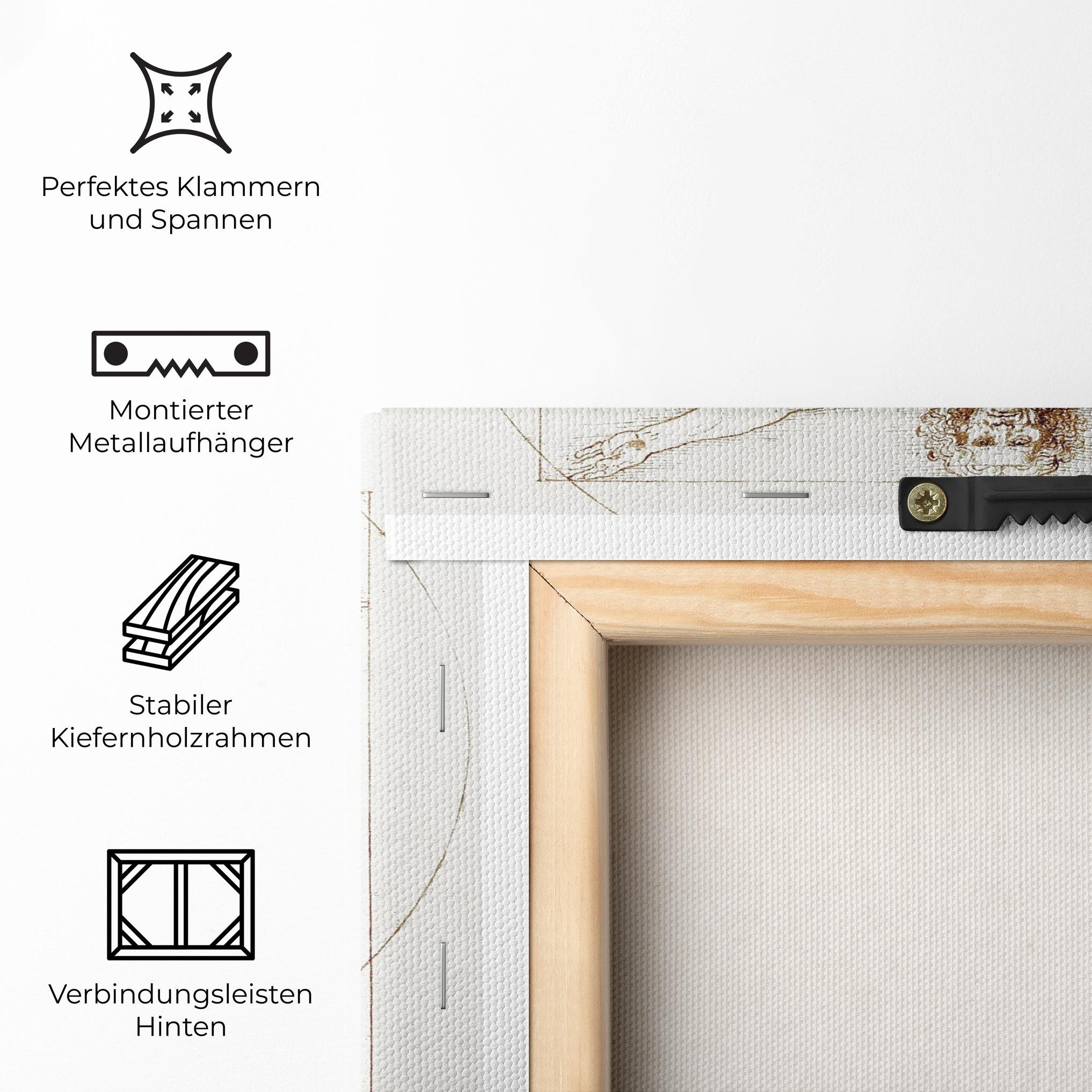 Leinwandbild Leonardo Da Vinci's Vitruvian Man mockup 5