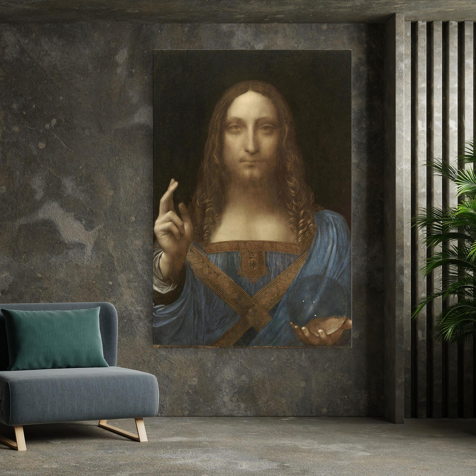 Leinwandbild Leonardo Da Vinci Salvator Mundi mockup 7