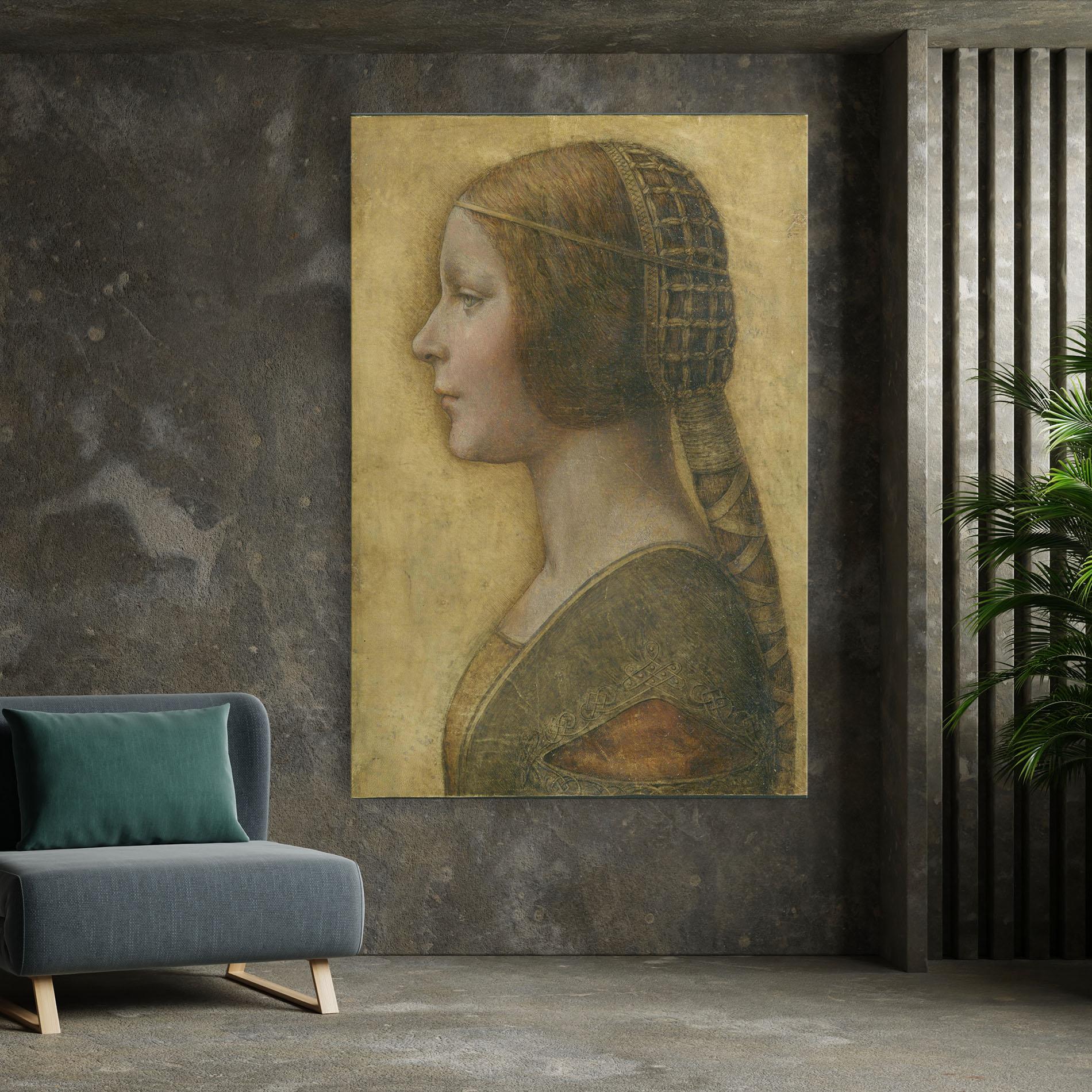 Leinwandbild Profile Of A Young Fiancee Da Vinci mockup 7