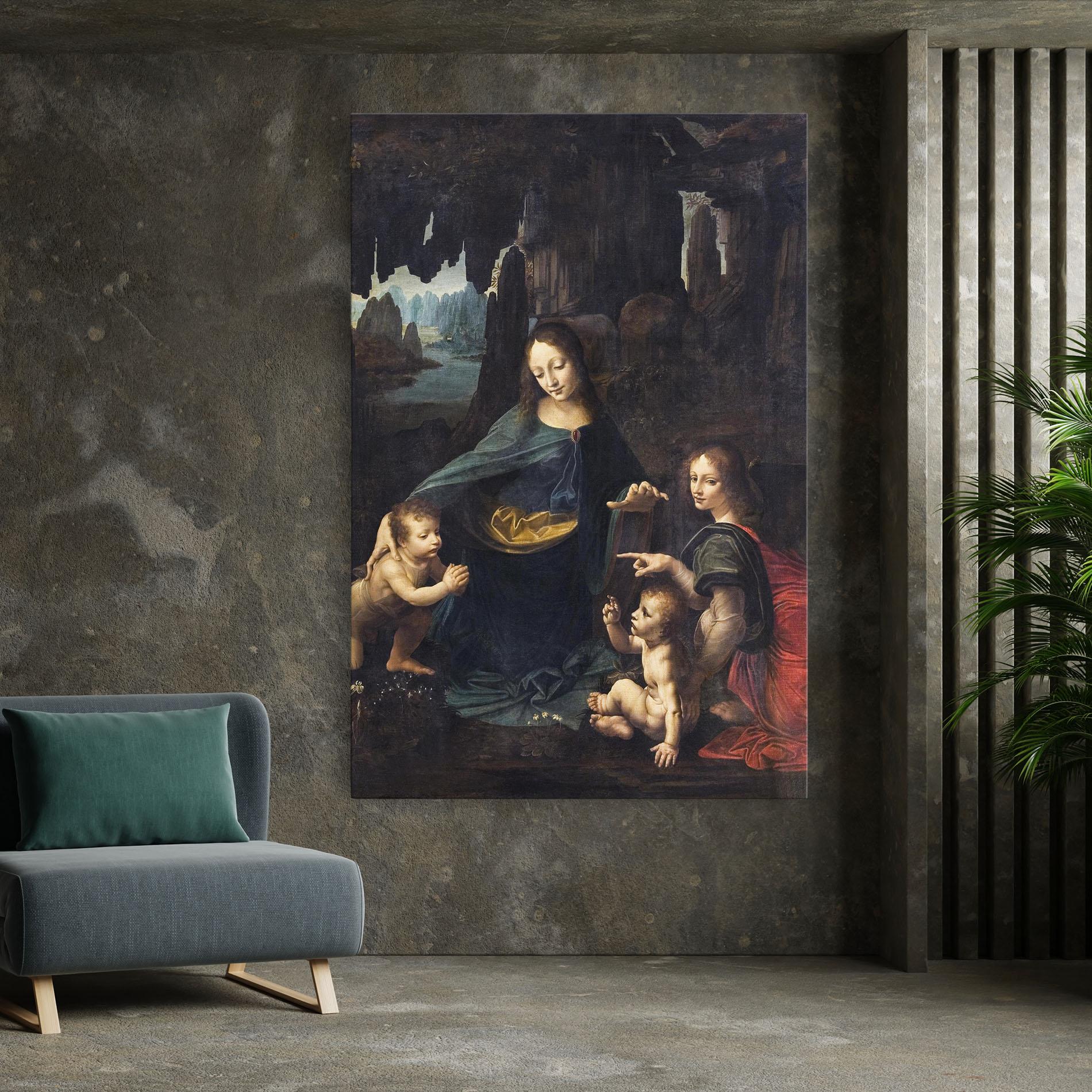 Leinwandbild The Virgin Of The Rocks Leonardo Da Vinci mockup 7