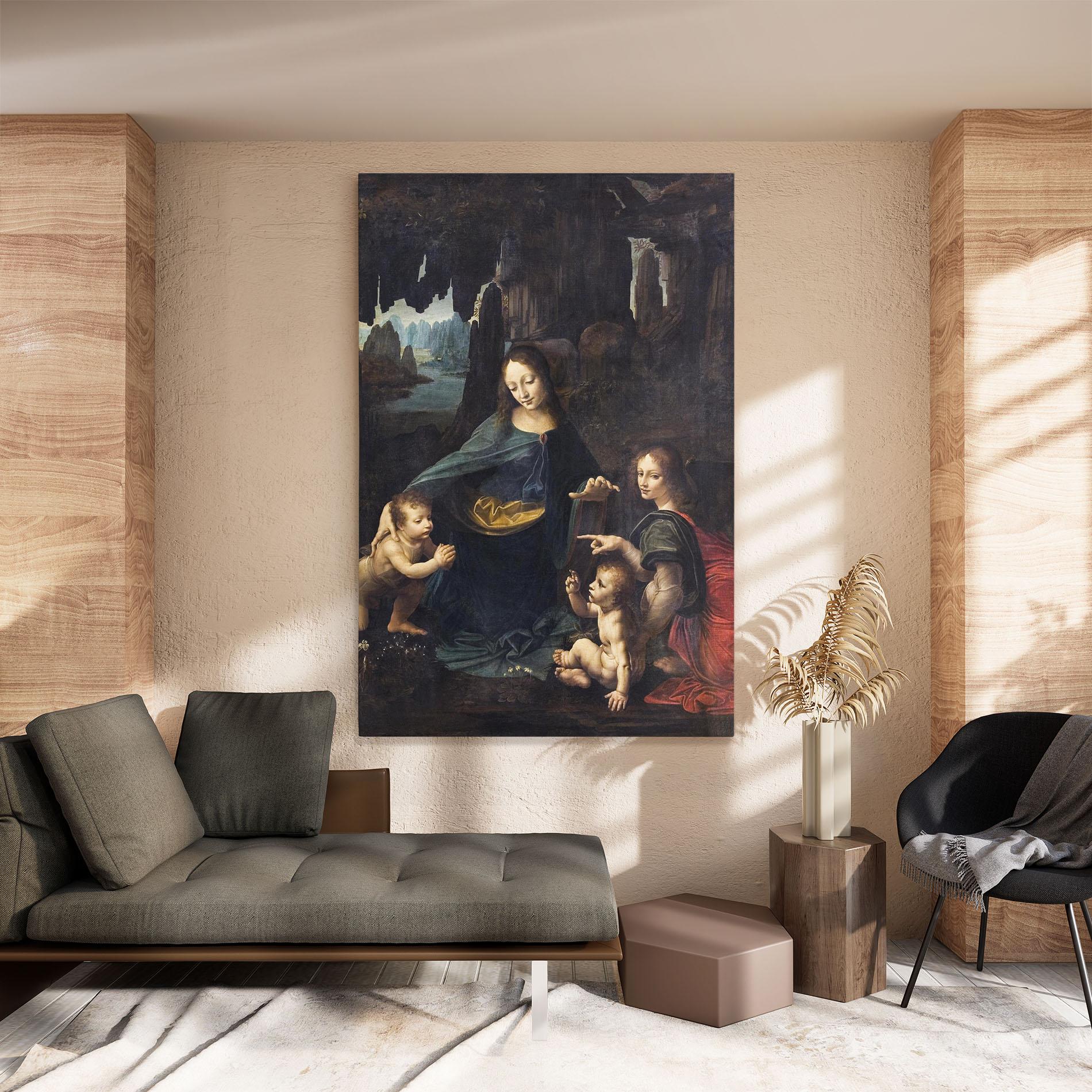 Leinwandbild The Virgin Of The Rocks Leonardo Da Vinci mockup 8